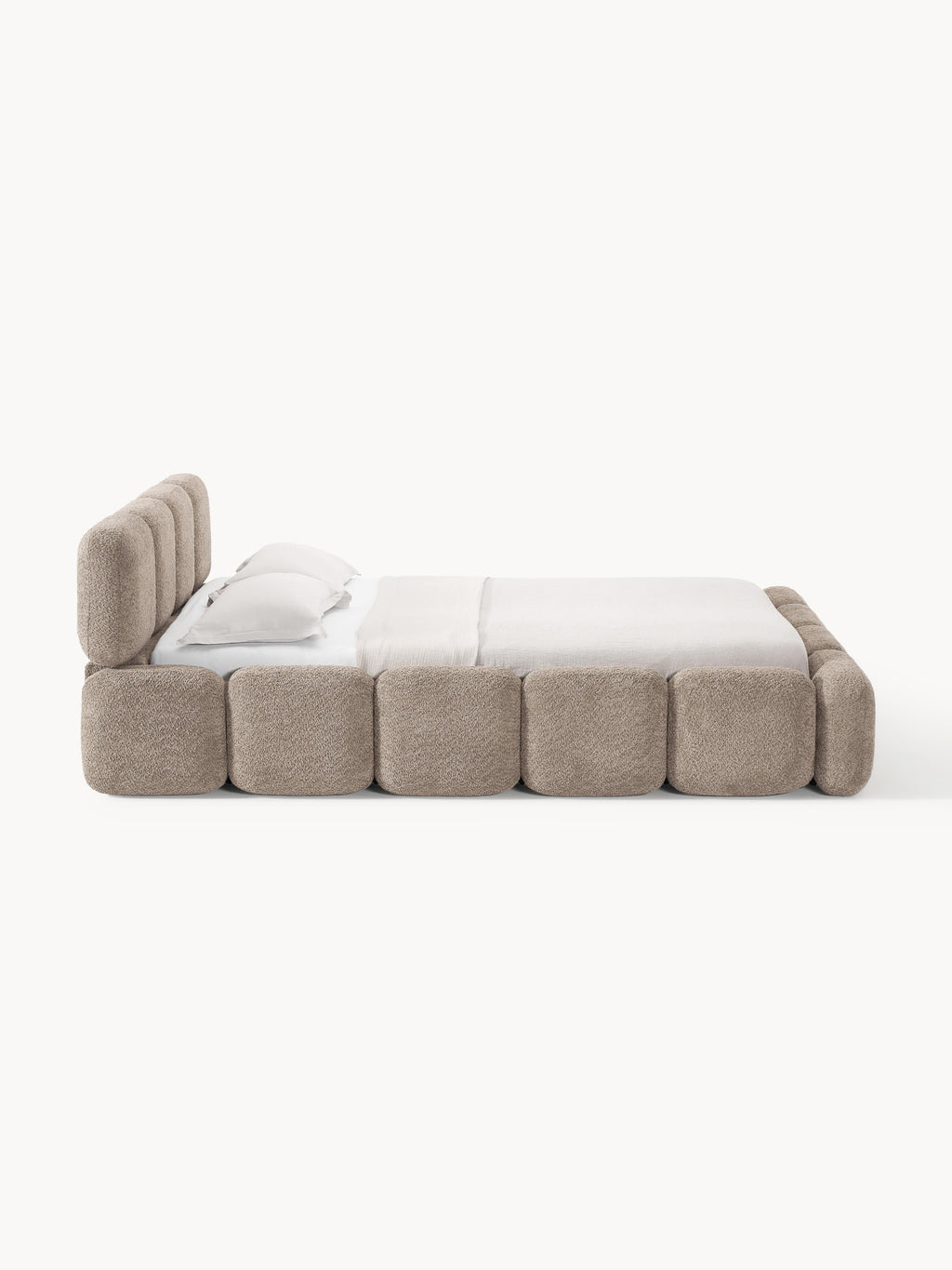 Tayla Upholstered Teddy Bouclé Bed with Storage Space