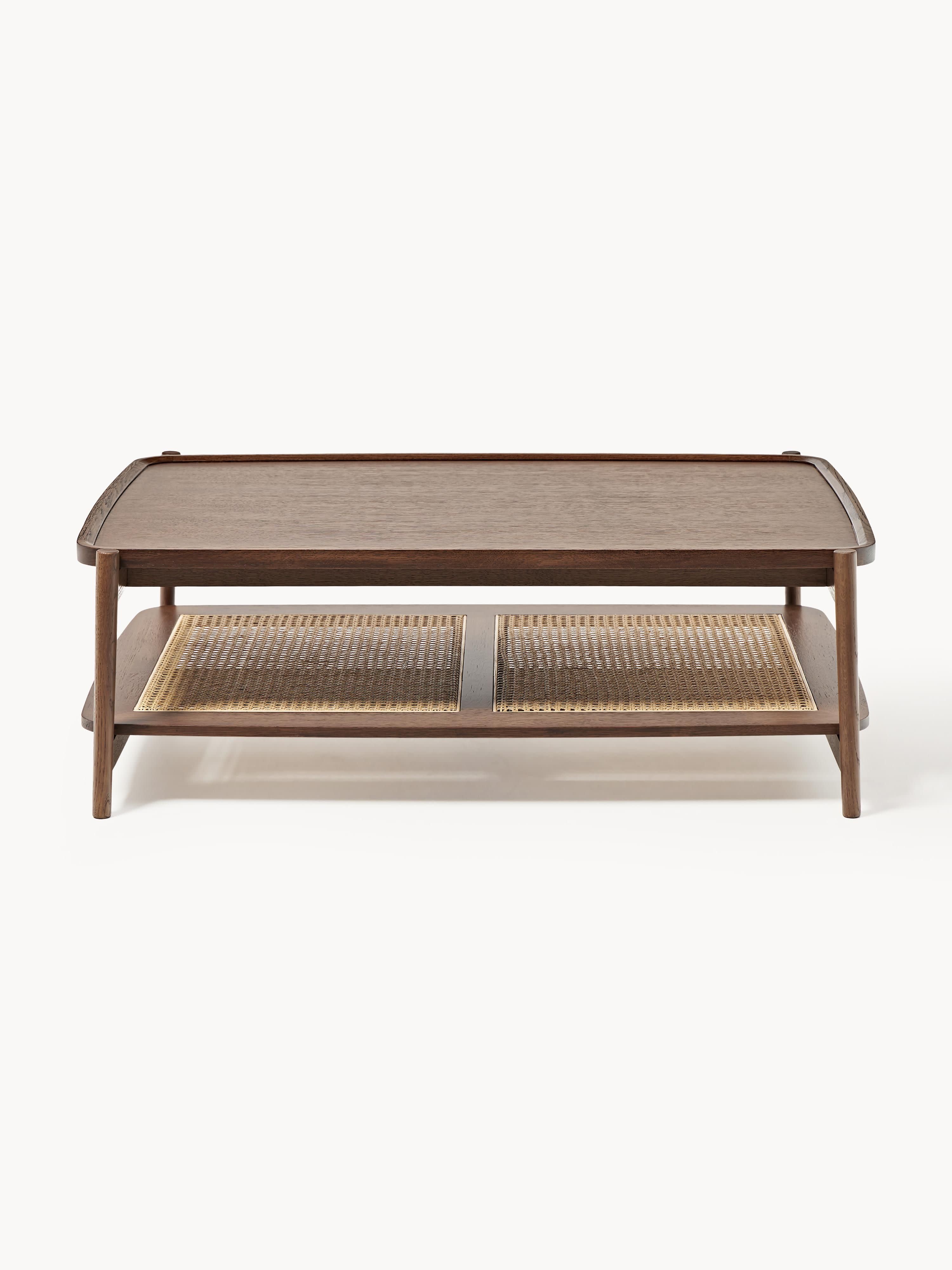 Libby Wooden Coffee Table with Viennese Wickerwork