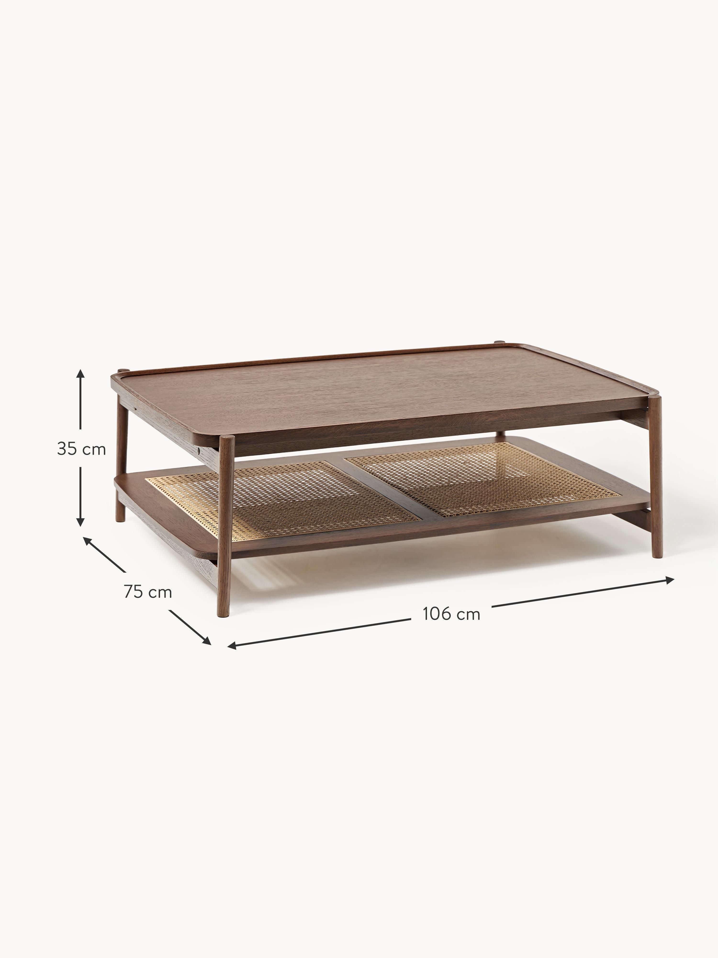 Libby Wooden Coffee Table with Viennese Wickerwork