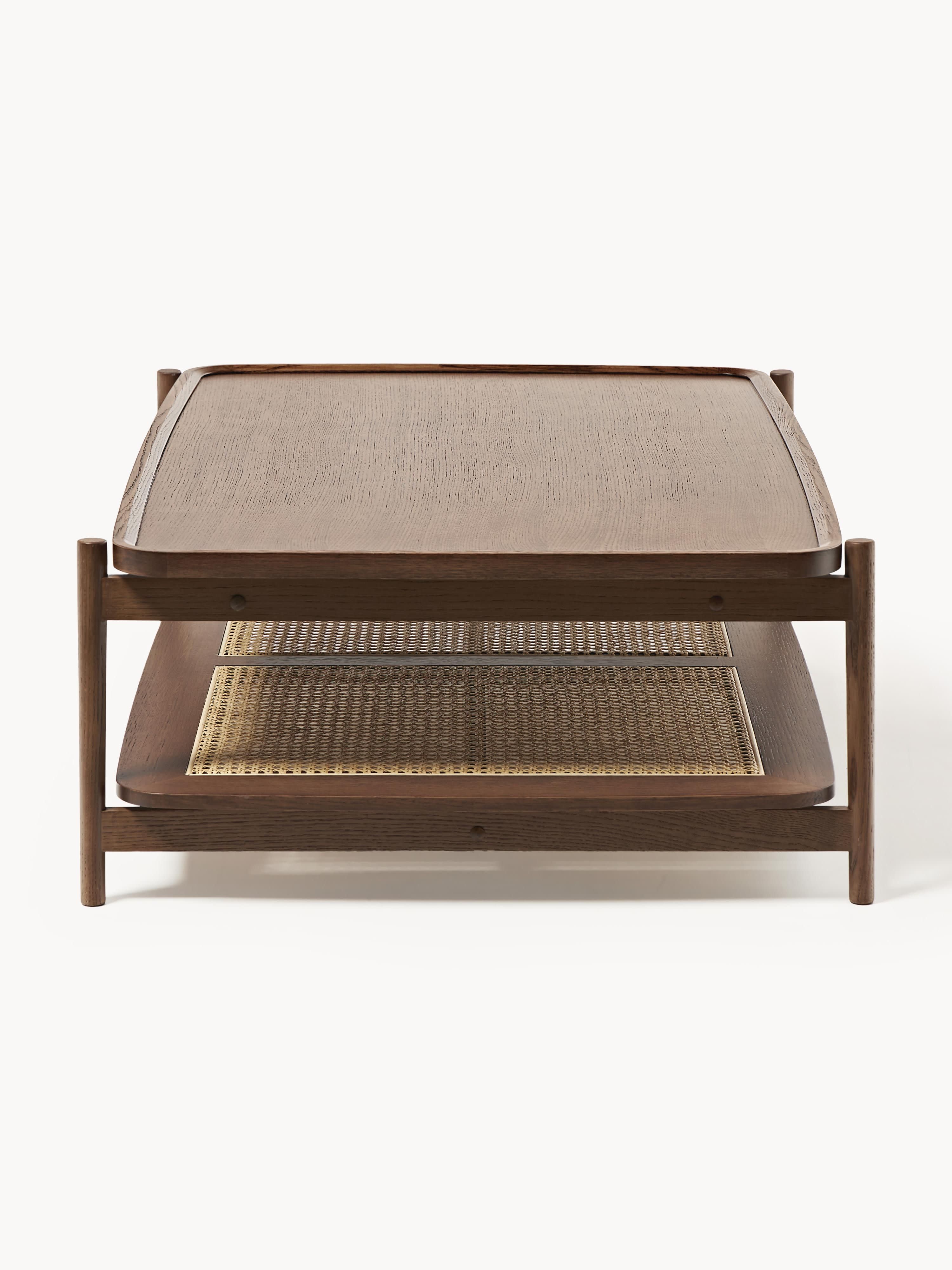 Libby Wooden Coffee Table with Viennese Wickerwork