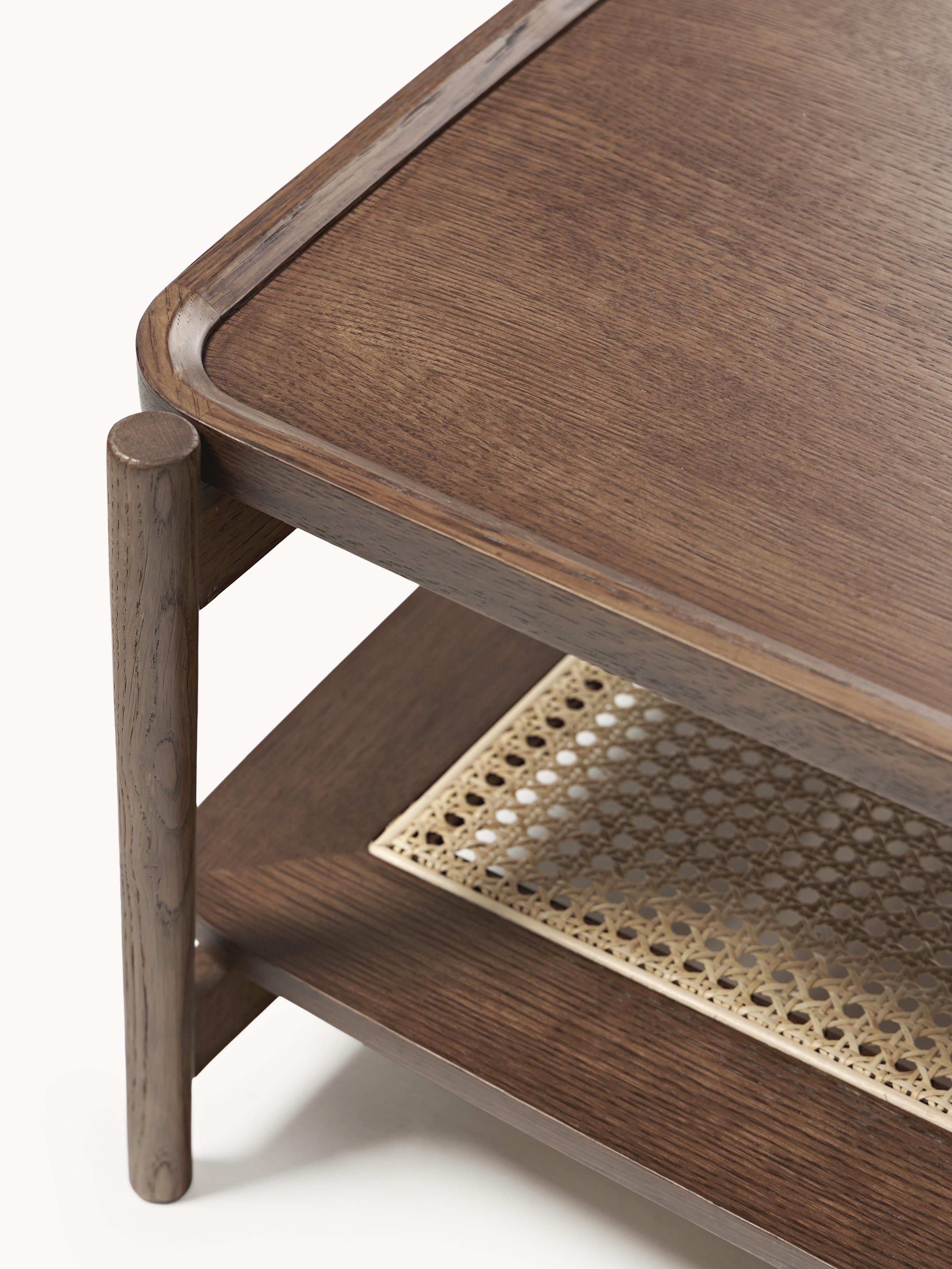Libby Wooden Coffee Table with Viennese Wickerwork