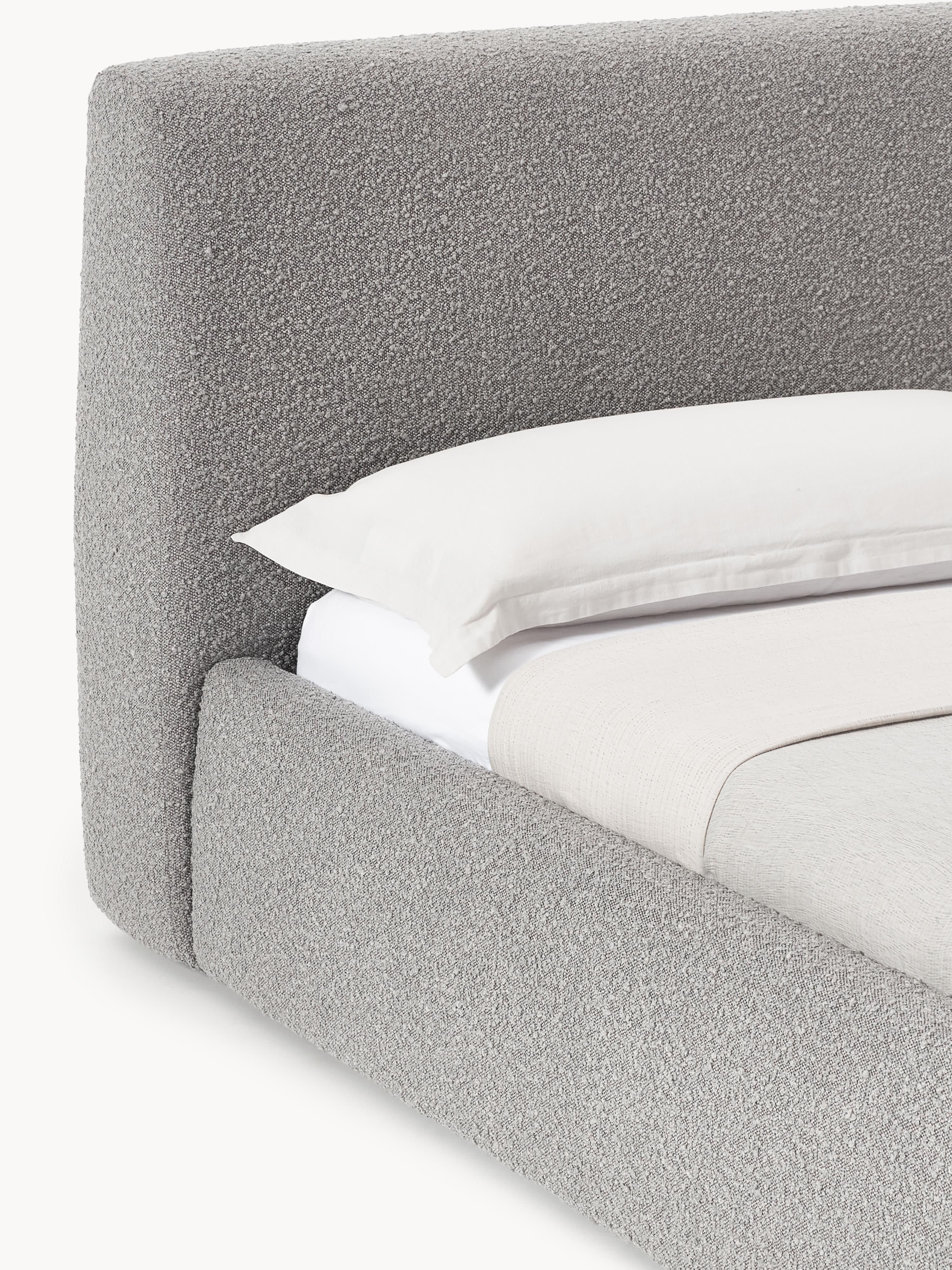 Cloud Upholstered Bouclé Bed with Storage Space