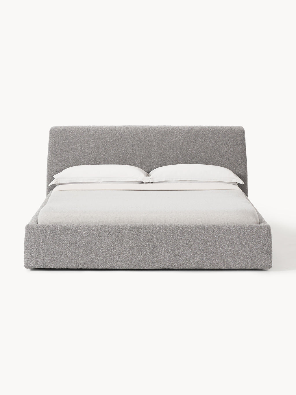 Cloud Upholstered Bouclé Bed with Storage Space