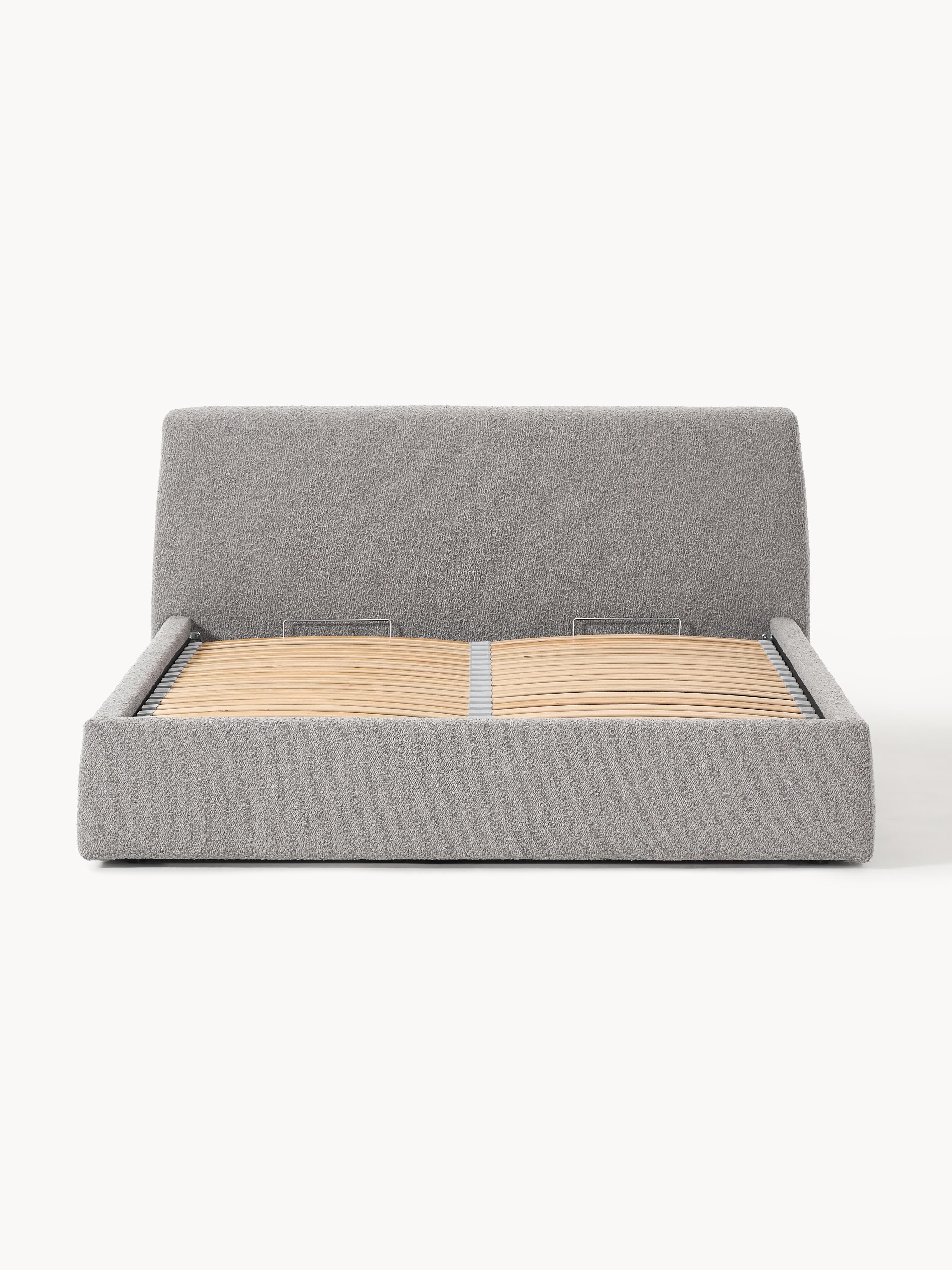 Cloud Upholstered Bouclé Bed with Storage Space