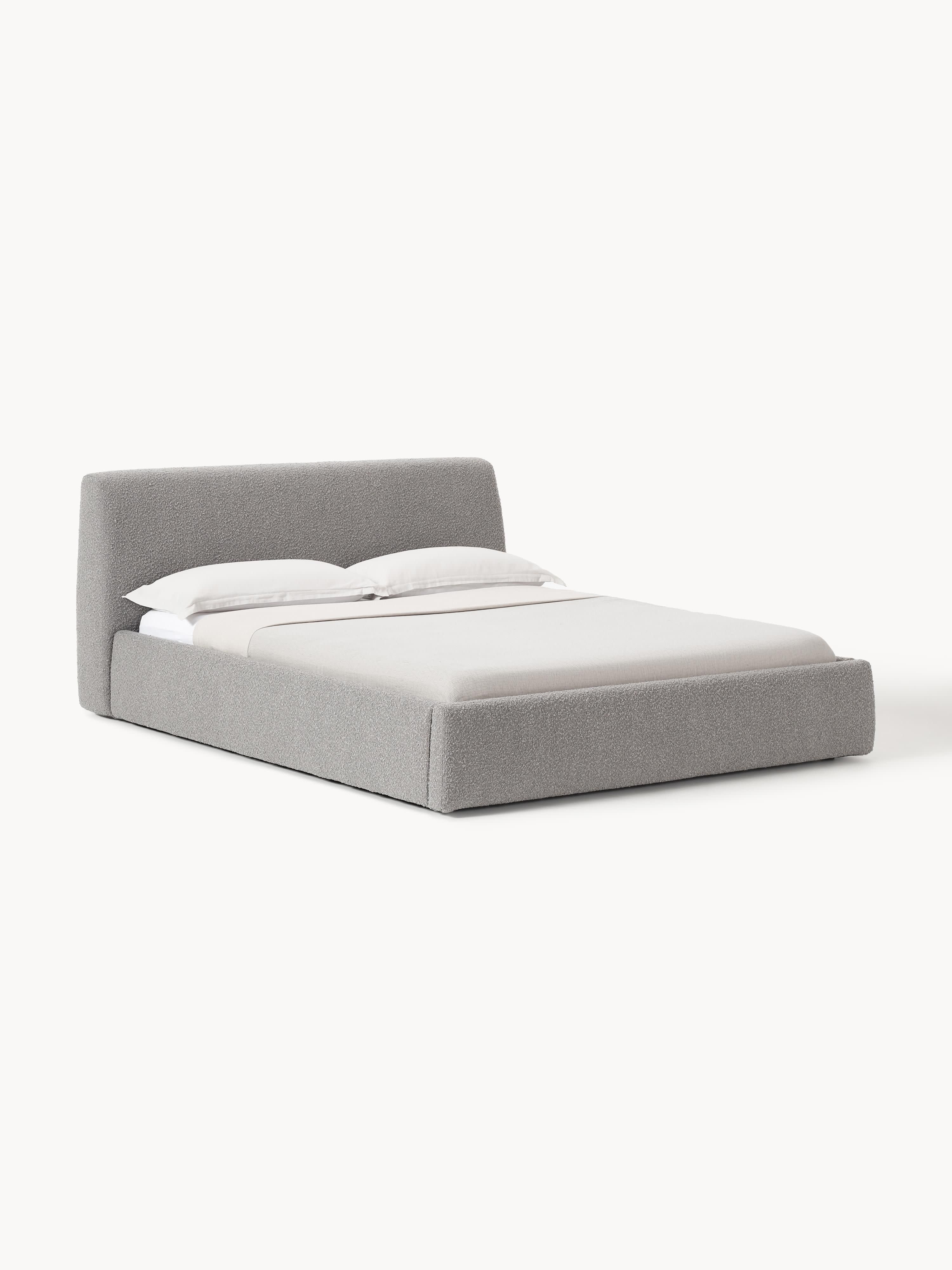 Cloud Upholstered Bouclé Bed with Storage Space