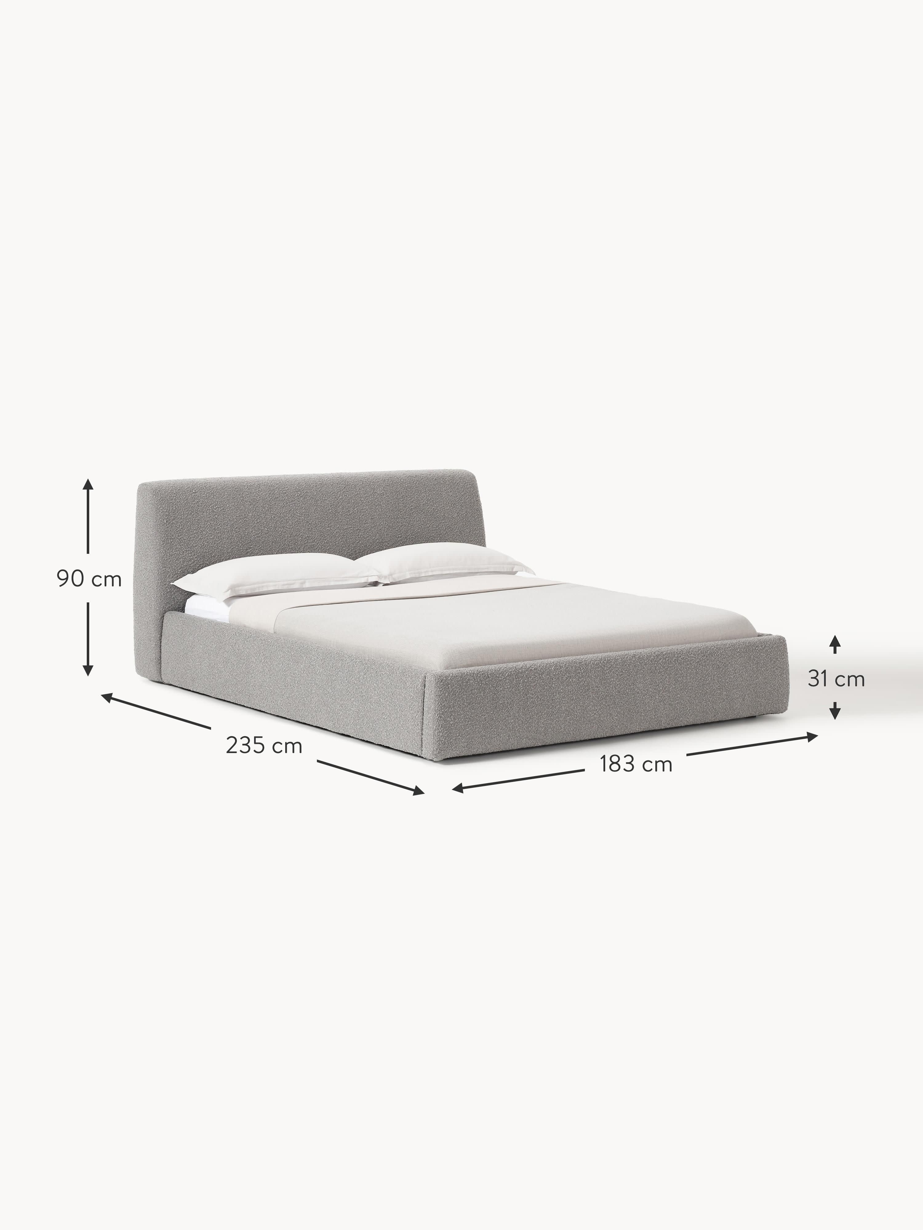 Cloud Upholstered Bouclé Bed with Storage Space