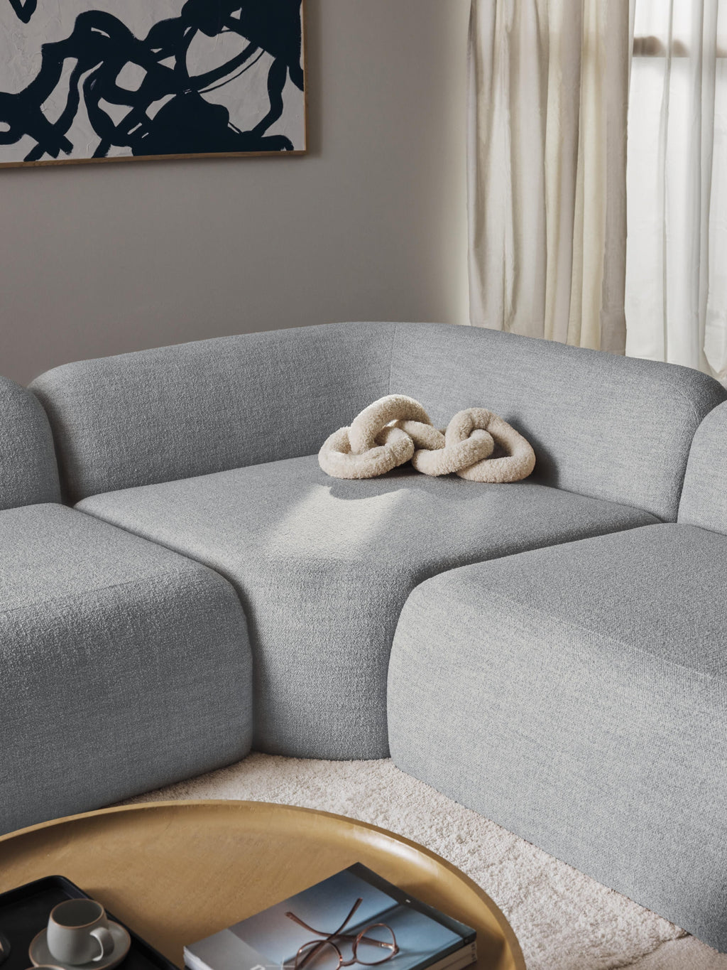 Wolke Round Bouclé Corner Module