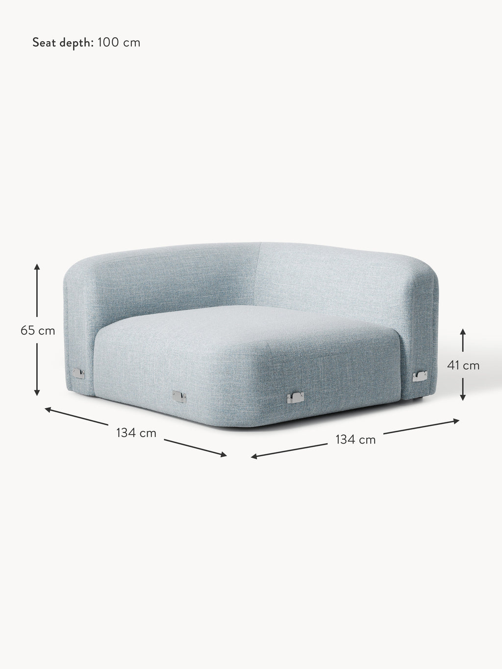 Wolke Round Bouclé Corner Module