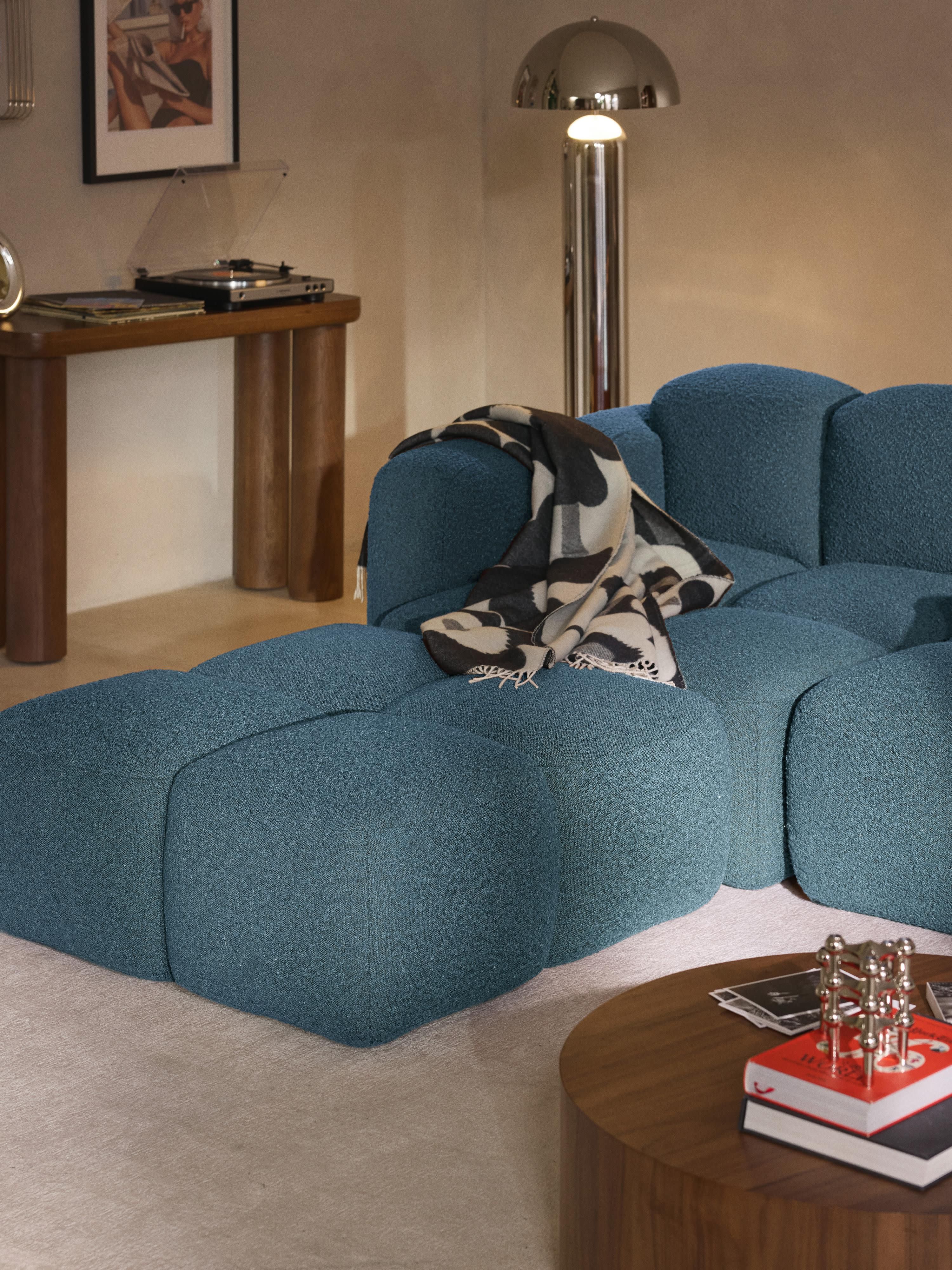 Tayla Bouclé Modular Sofa (2-seater) with Ottoman (left/right)