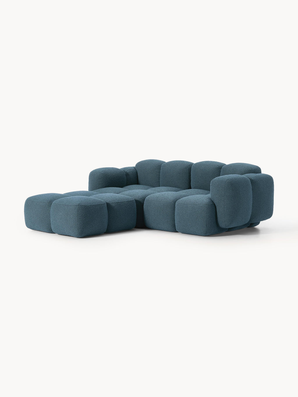 Tayla Bouclé Modular Sofa (2-seater) with Ottoman (left/right)