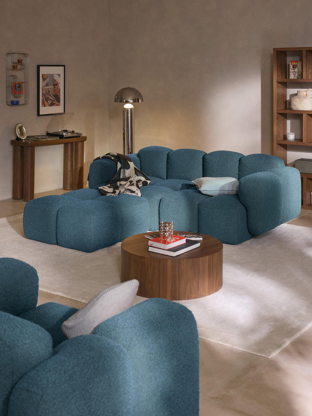 Tayla Bouclé Modular Sofa (2-seater) with Ottoman (left/right)