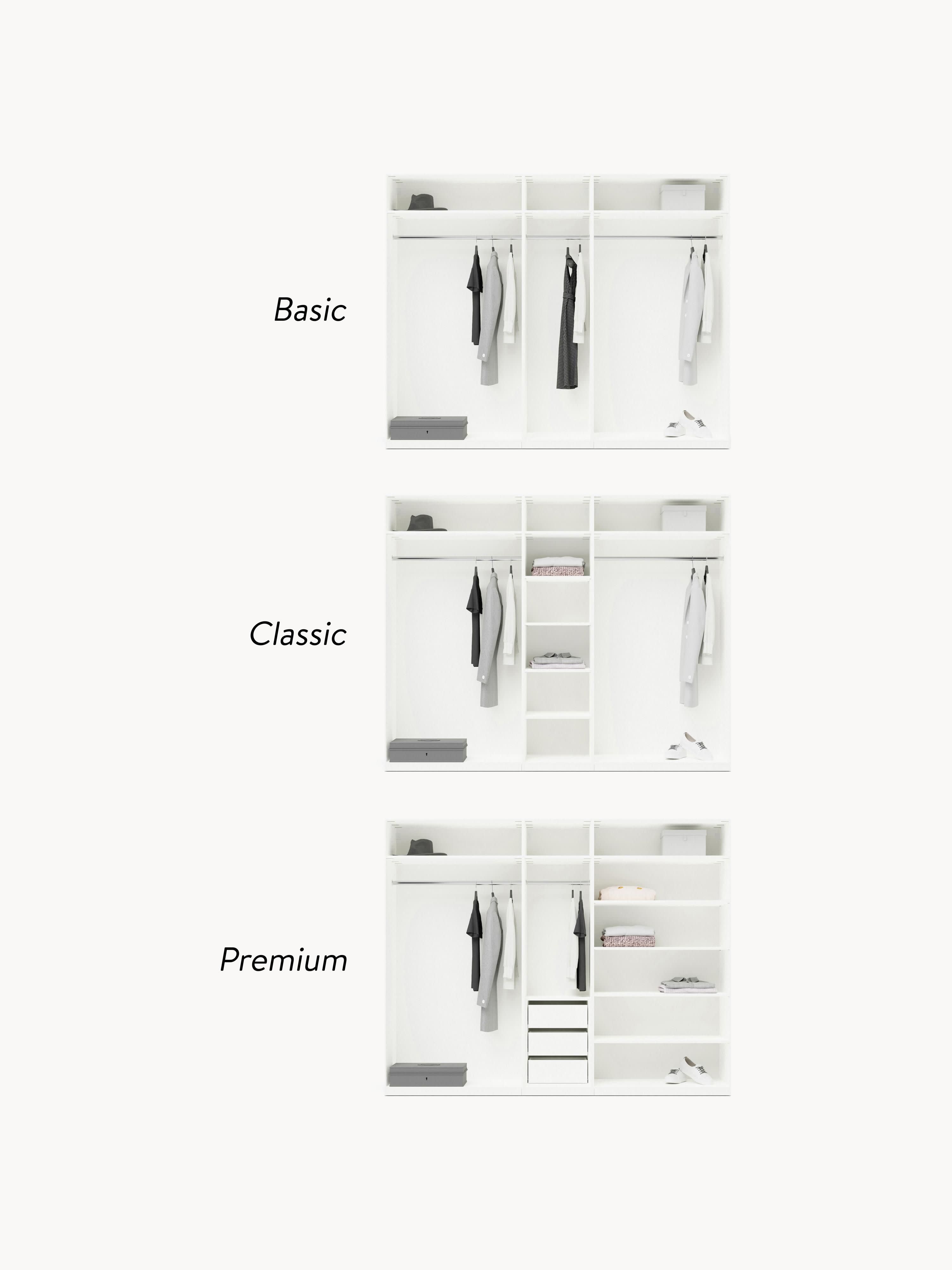 Leon Modular Hinge Door Wardrobe, 250 cm Wide, in various sizes