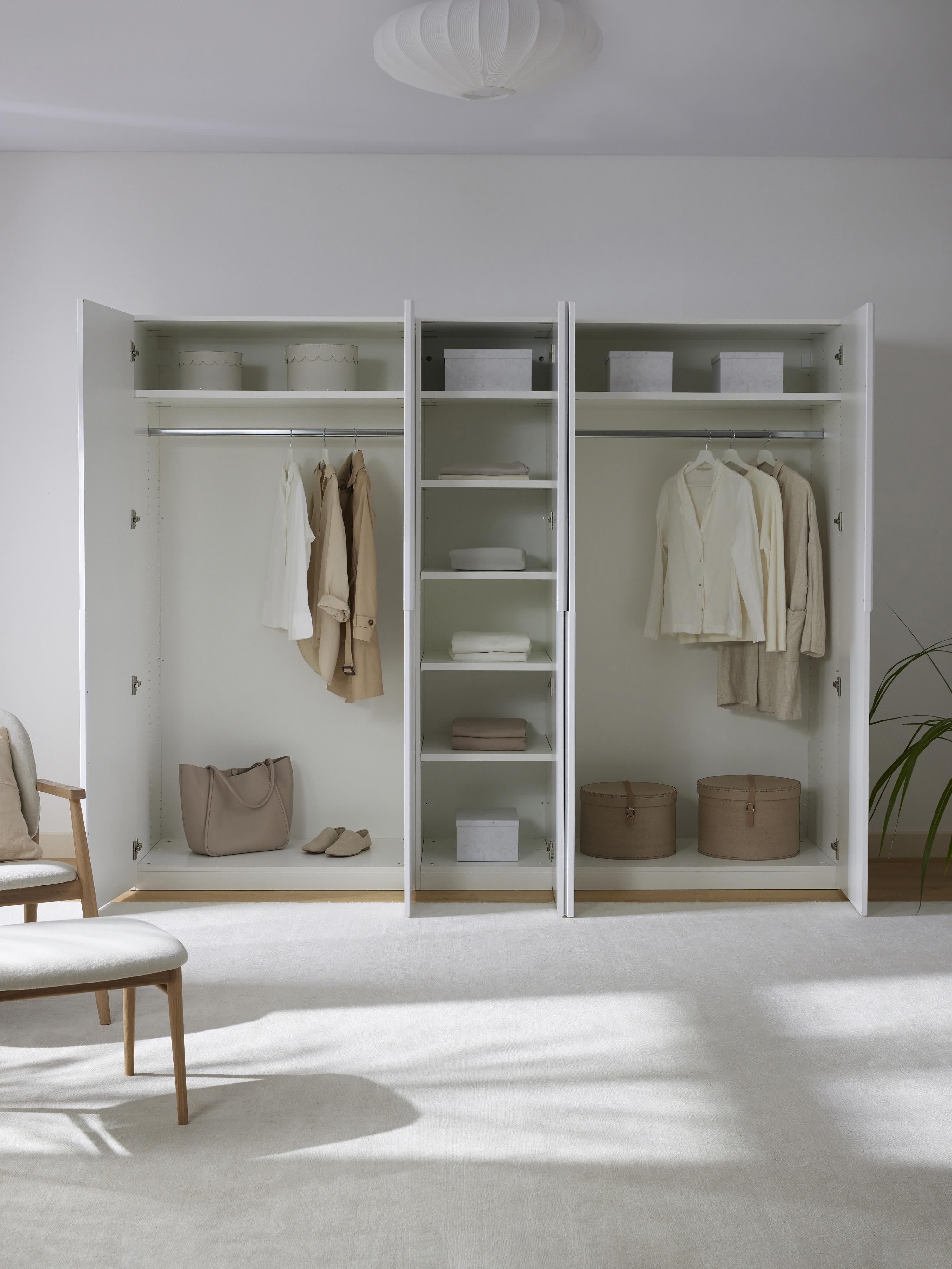 Leon Modular Hinge Door Wardrobe, 250 cm Wide, in various sizes