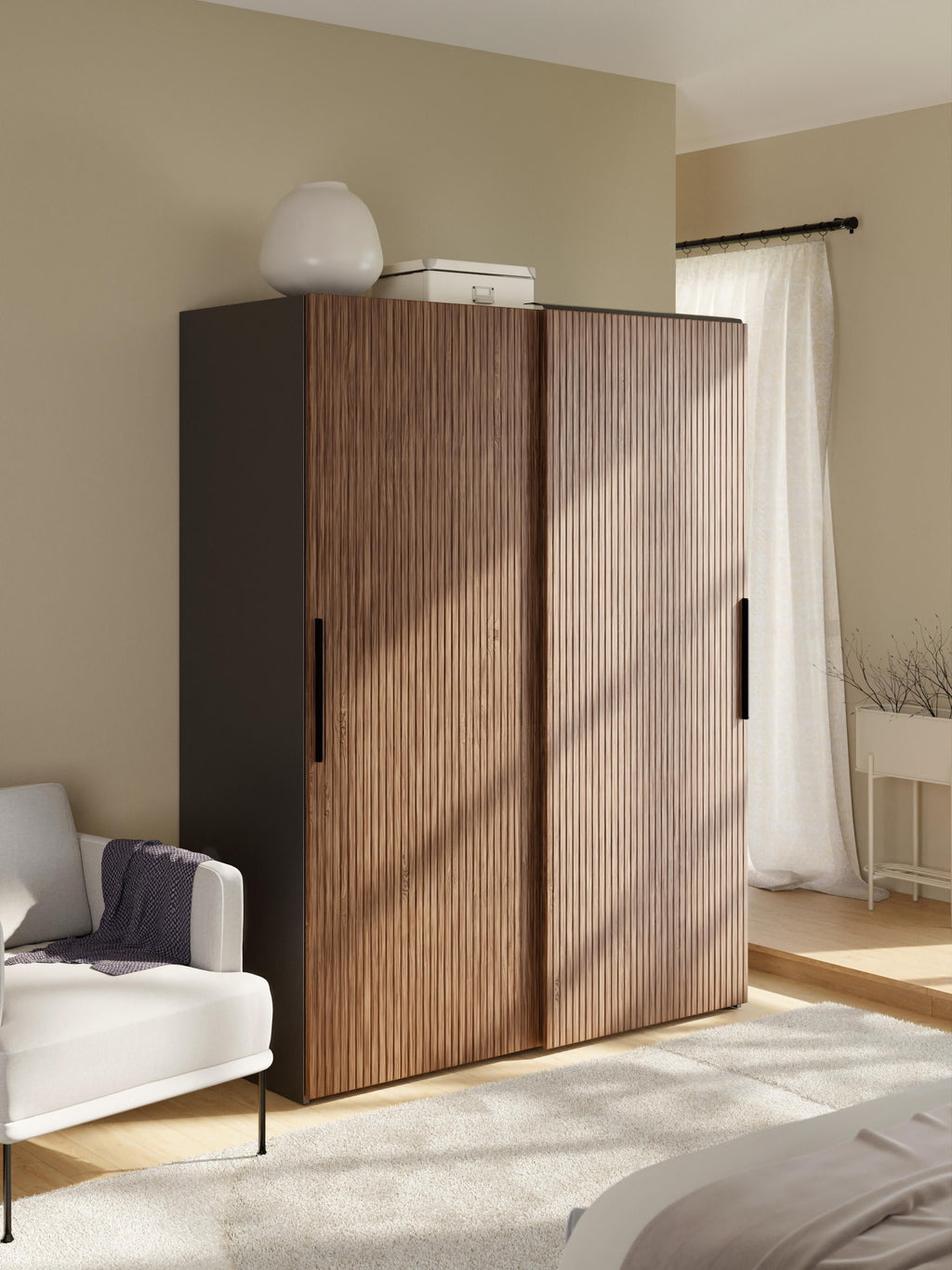 Simone Modular Sliding Door Wardrobe, 150 cm Wide, in various sizes