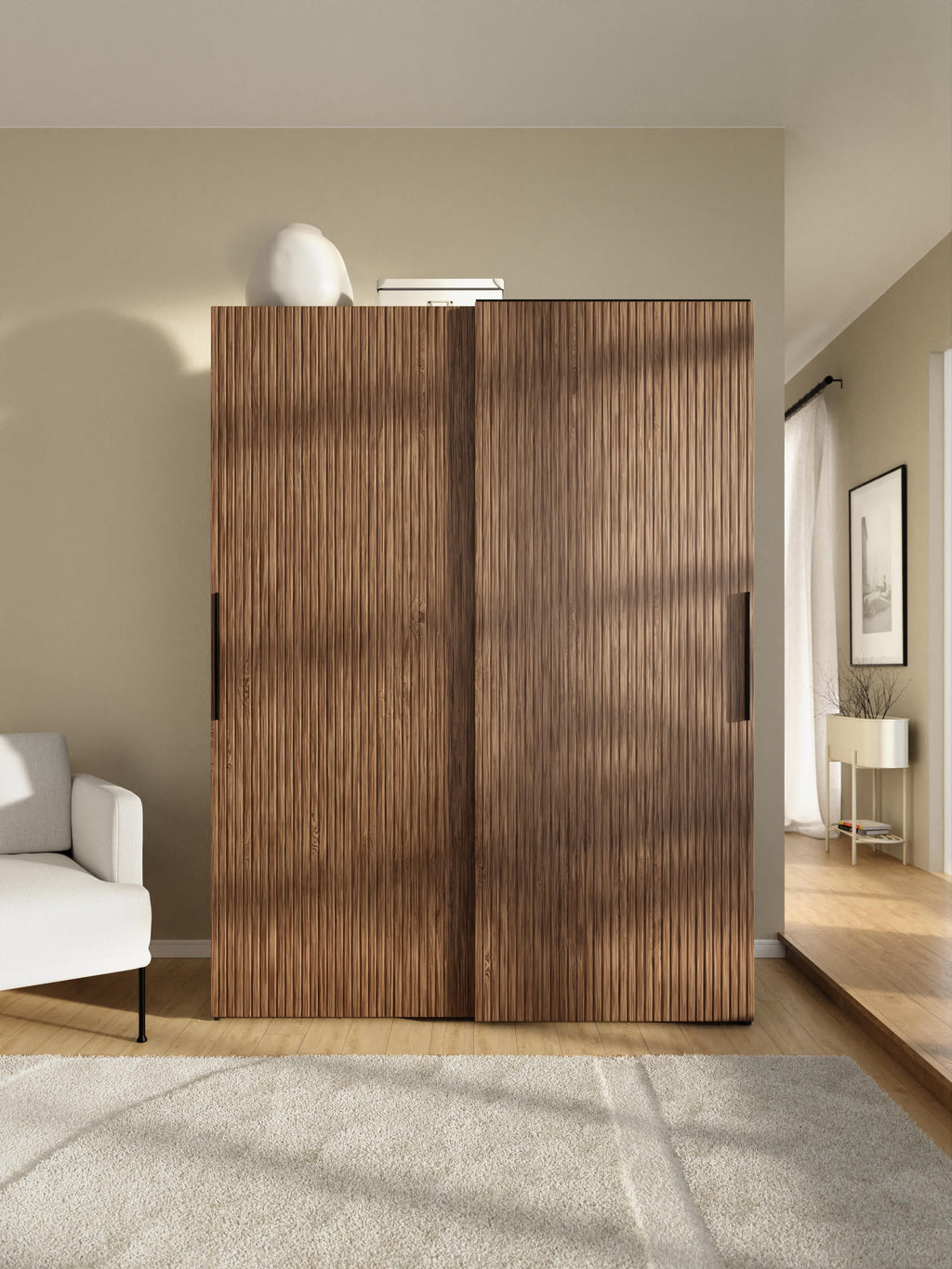 Simone Modular Sliding Door Wardrobe, 150 cm Wide, in various sizes