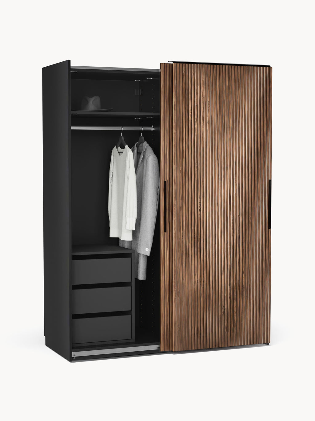 Simone Modular Sliding Door Wardrobe, 150 cm Wide, in various sizes