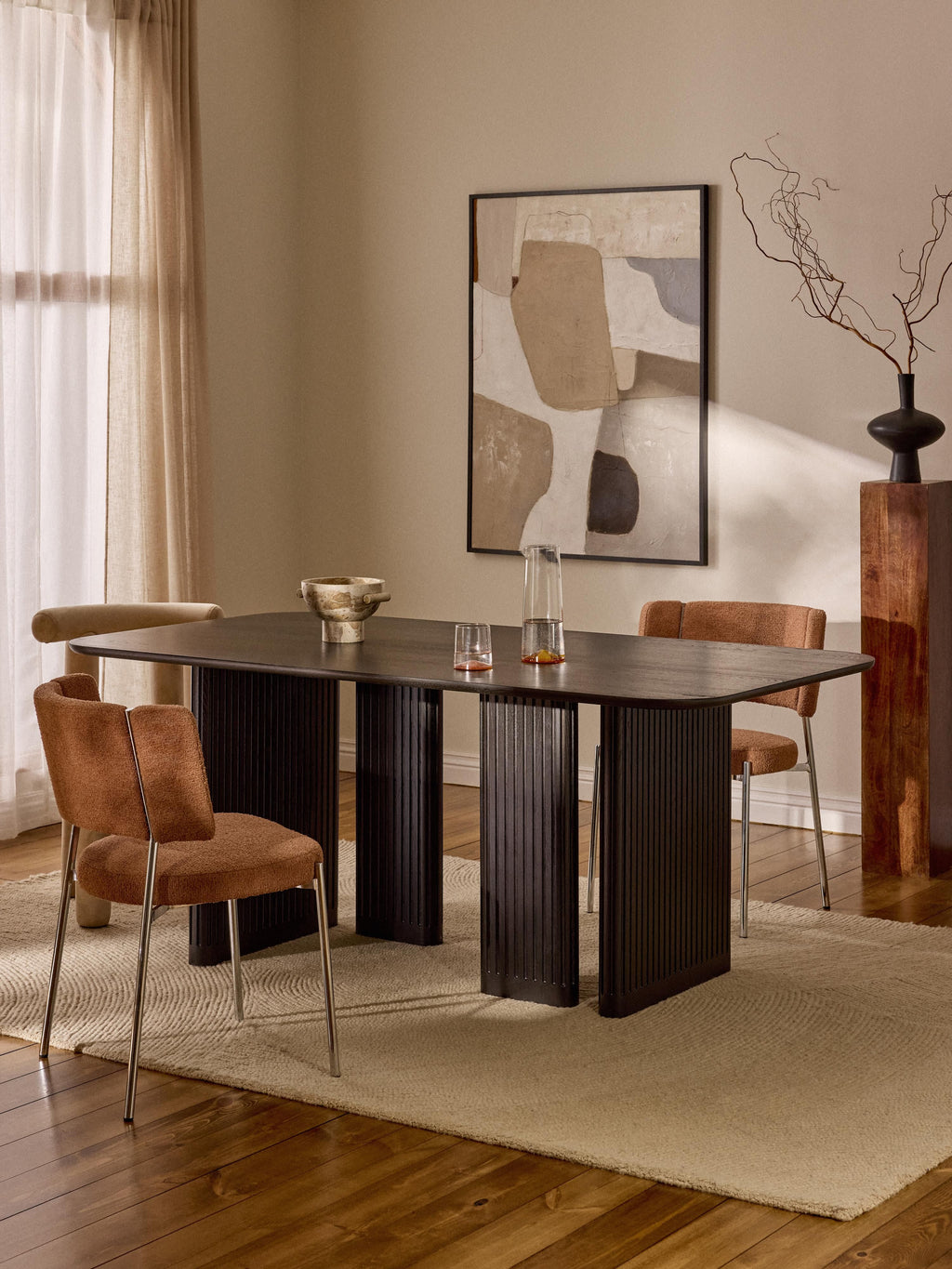 Jolka Oak Wood Dining Table, in various sizes