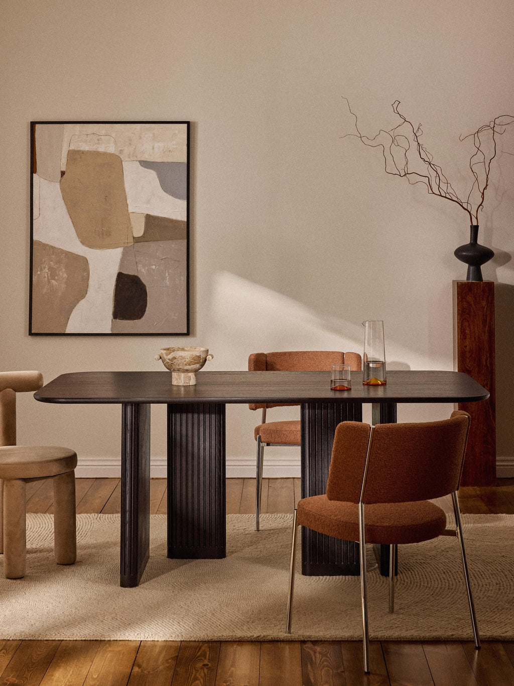 Jolka Oak Wood Dining Table, in various sizes