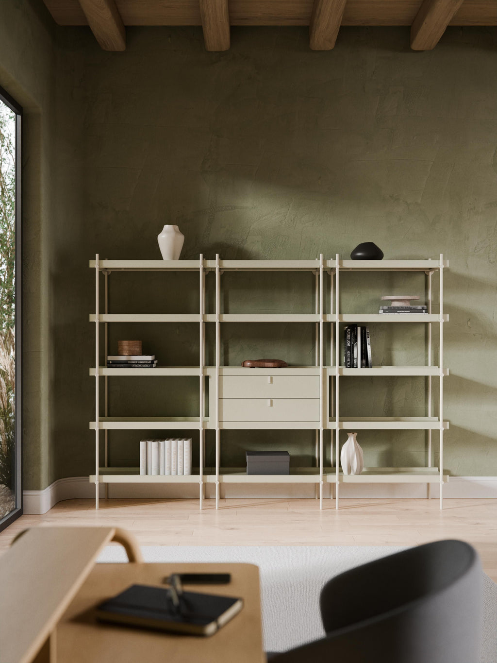 Rio Tall Shelving Unit with Drawers