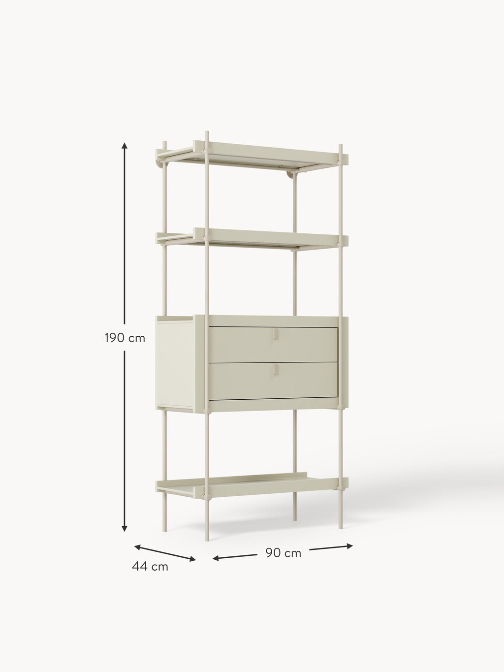 Rio Tall Shelving Unit with Drawers
