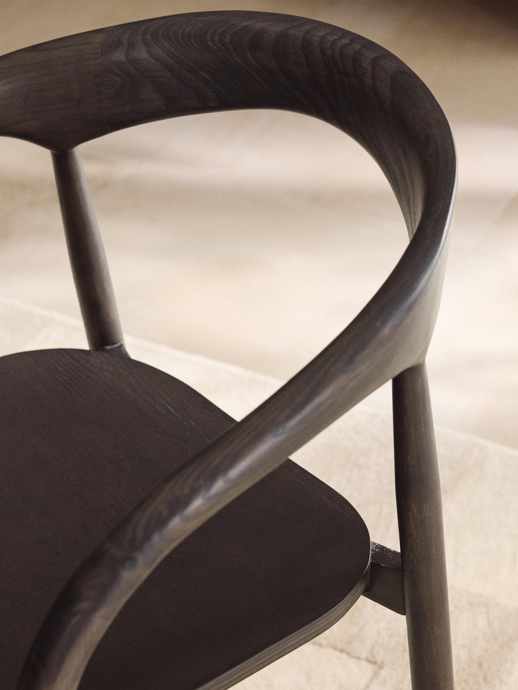 Camille Ash Wood Dining Chair with Armrests