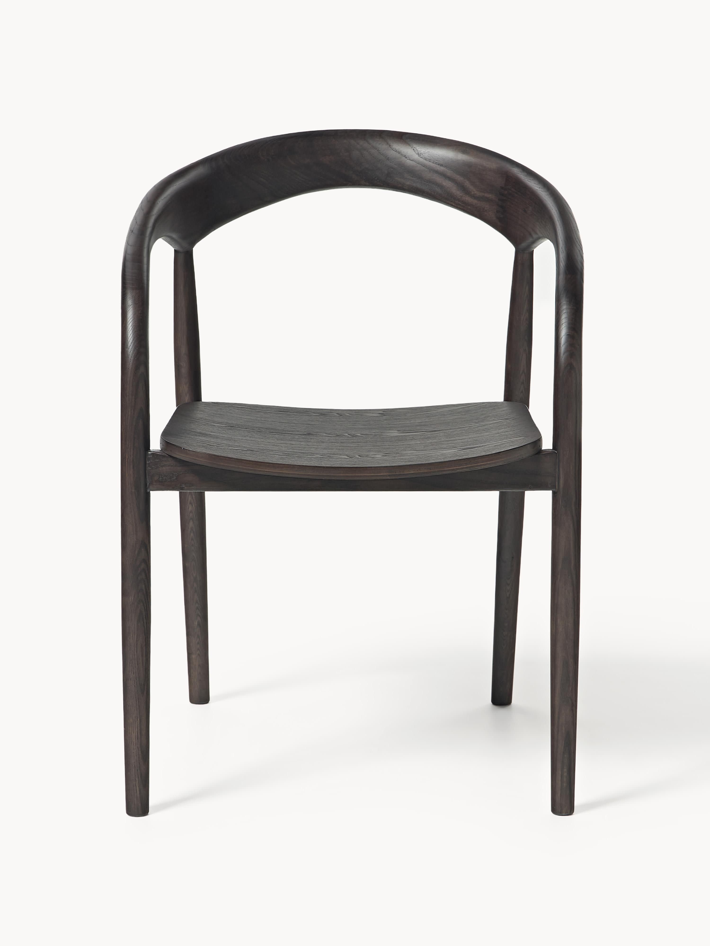 Camille Ash Wood Dining Chair with Armrests
