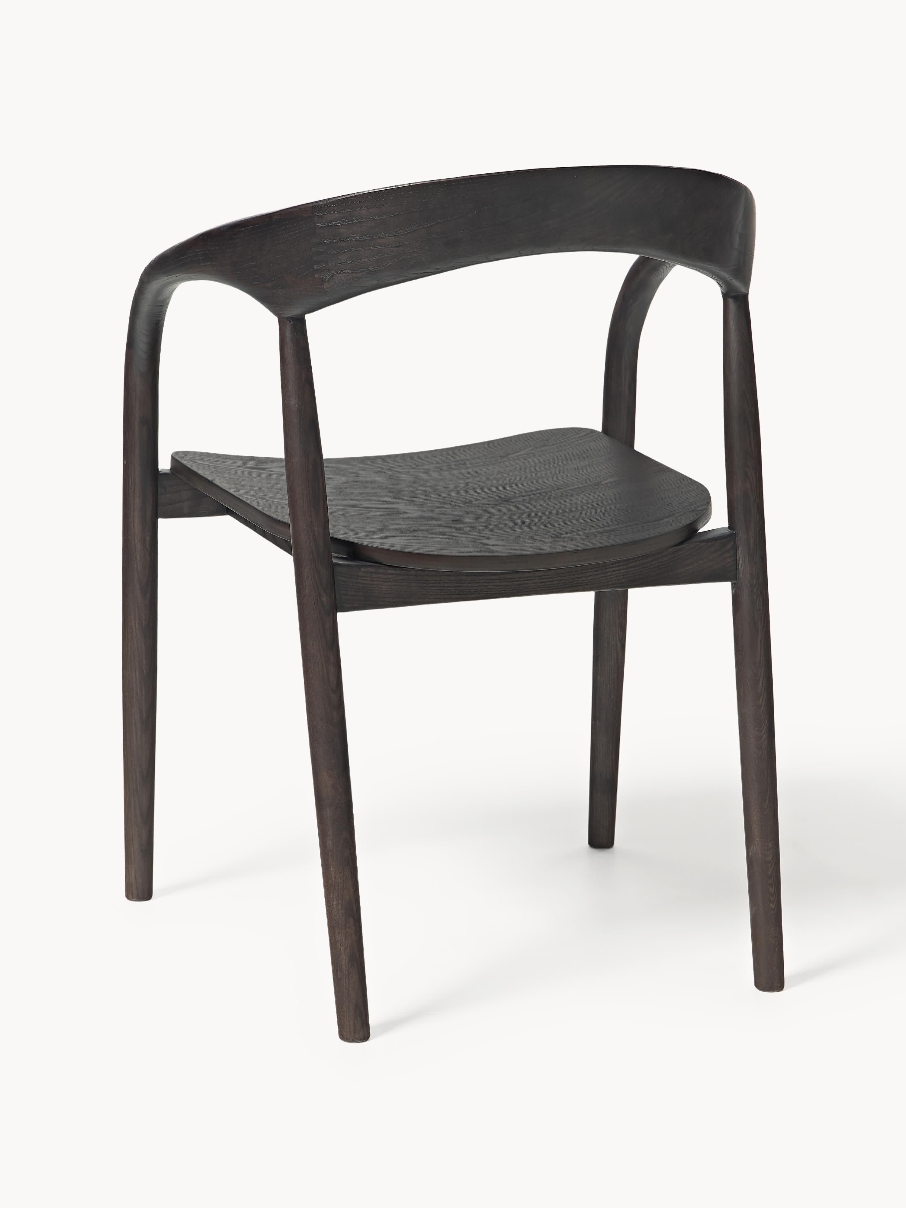 Camille Ash Wood Dining Chair with Armrests
