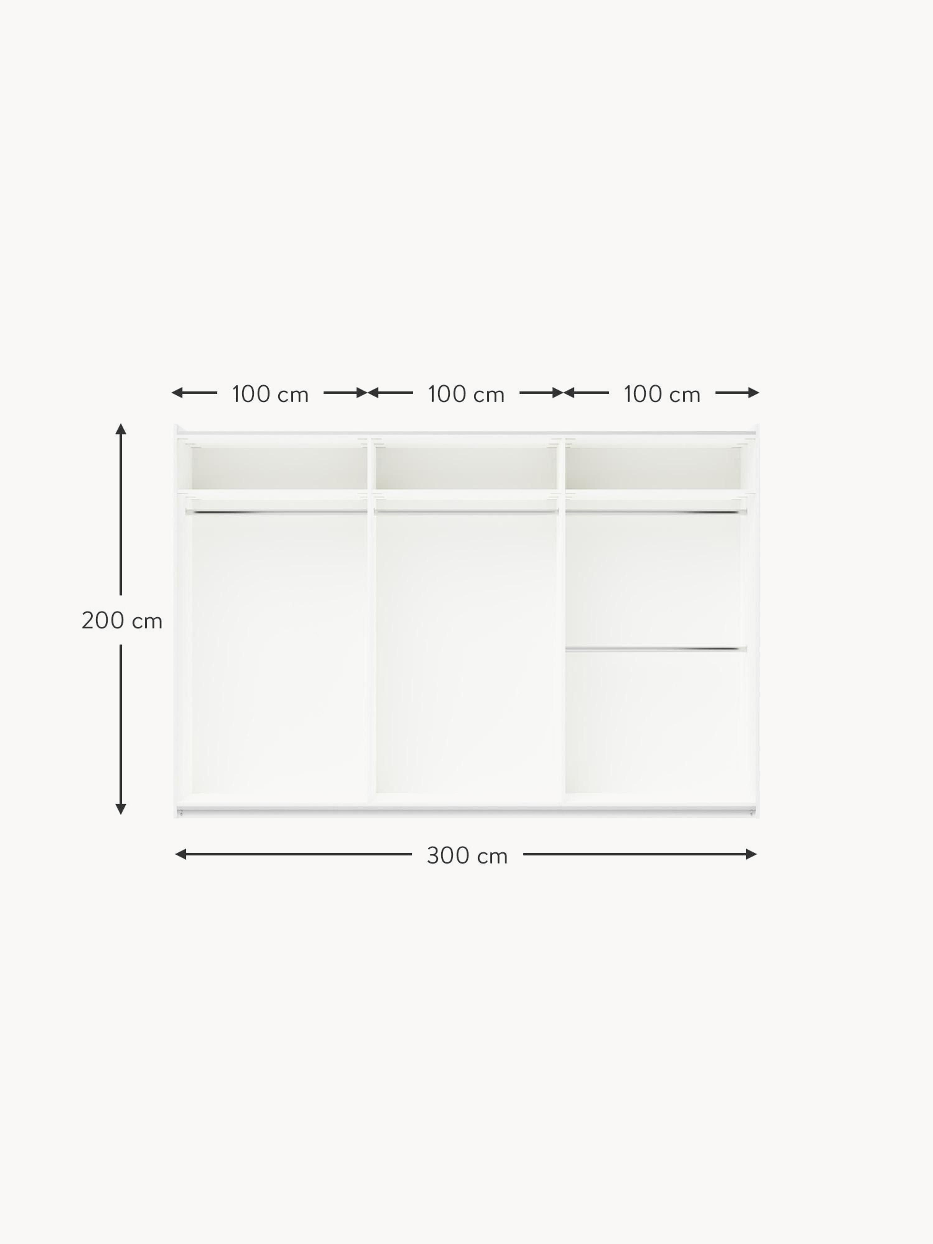 Charlotte Modular Sliding Door Wardrobe, 300 cm Wide, in various sizes