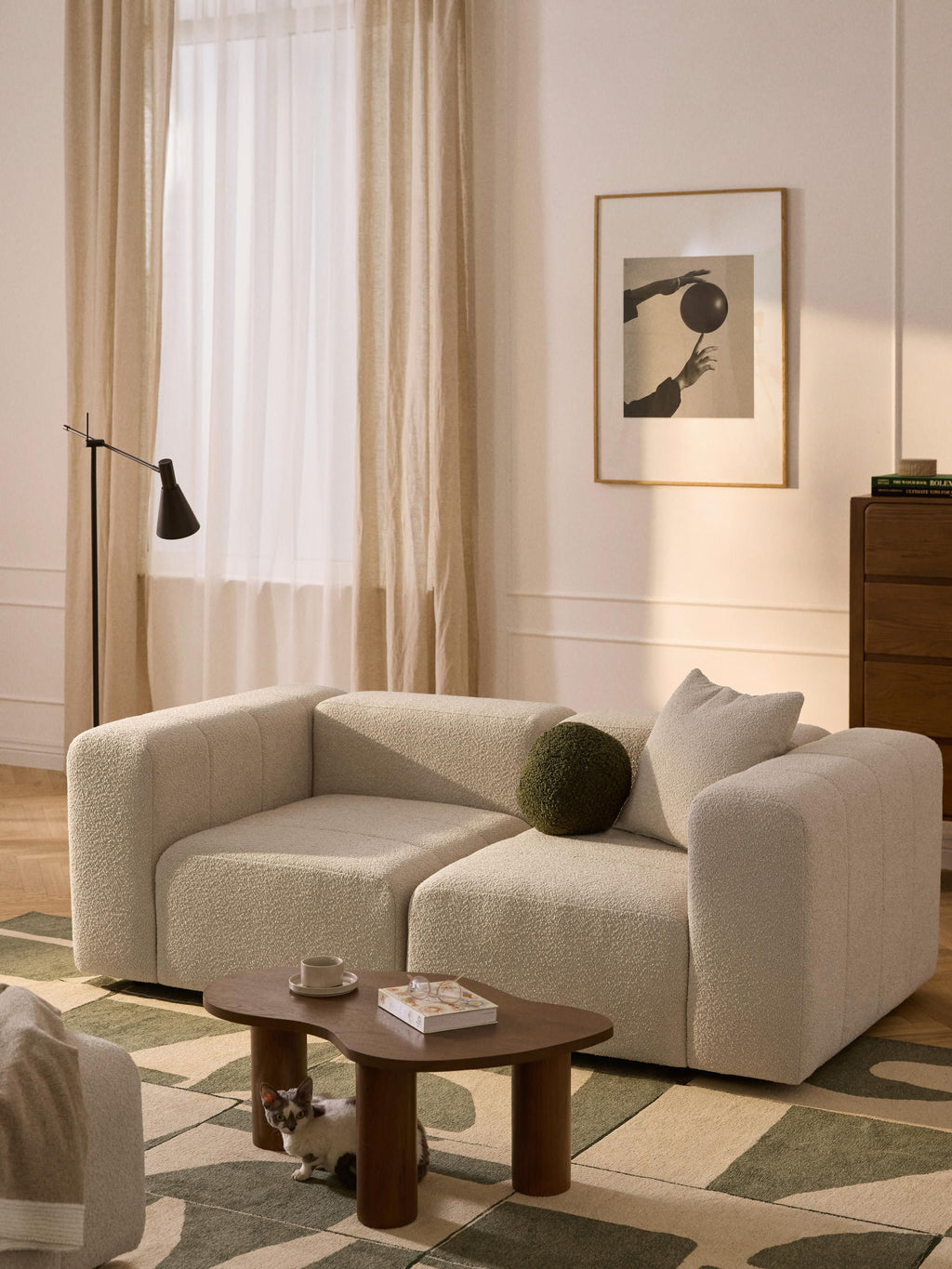 Lena Bouclé Modular Sofa (2-seater)
