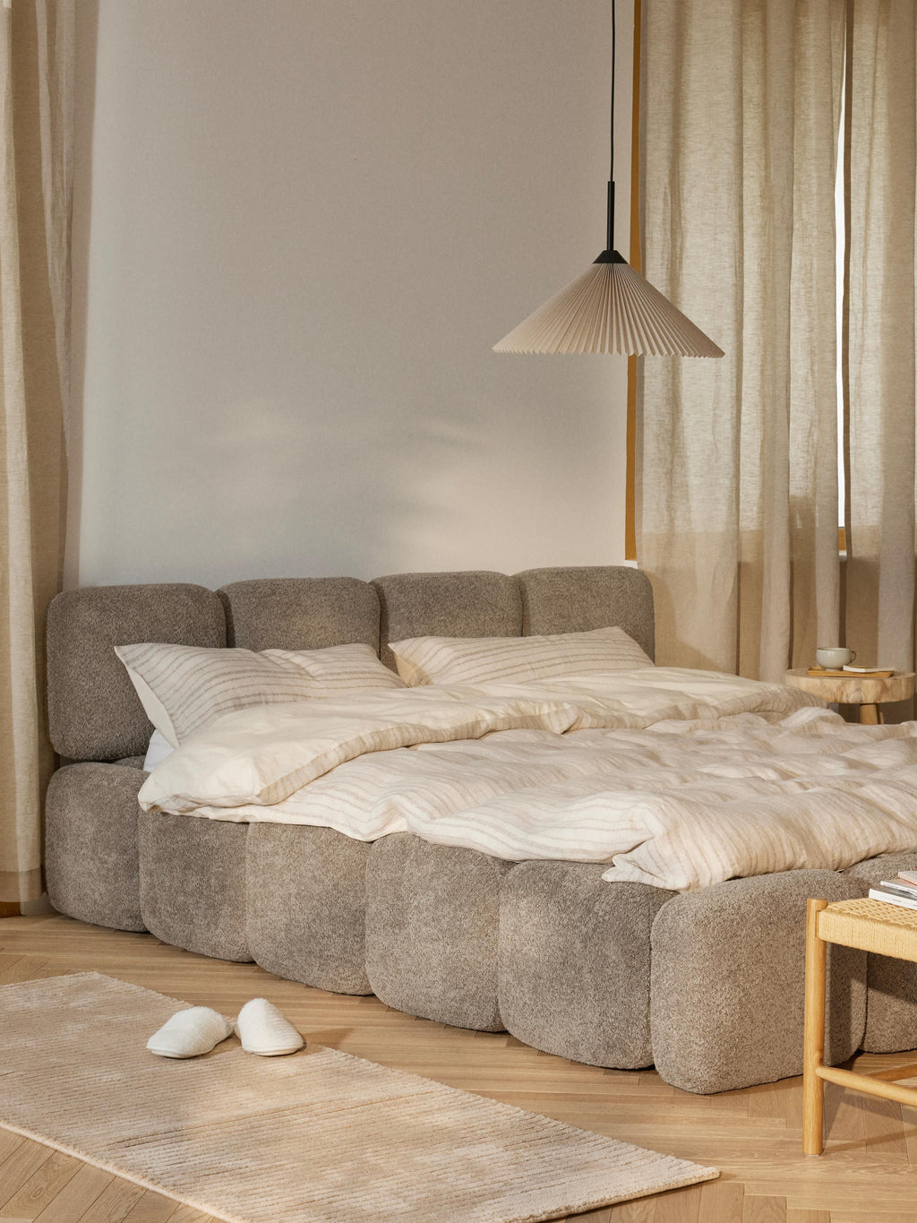 Tayla Upholstered Teddy Bouclé Bed