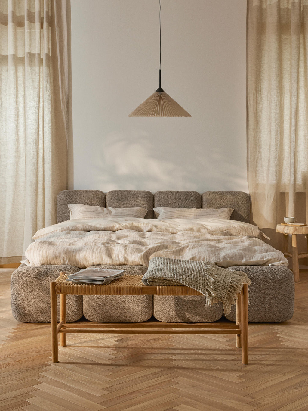 Tayla Upholstered Teddy Bouclé Bed