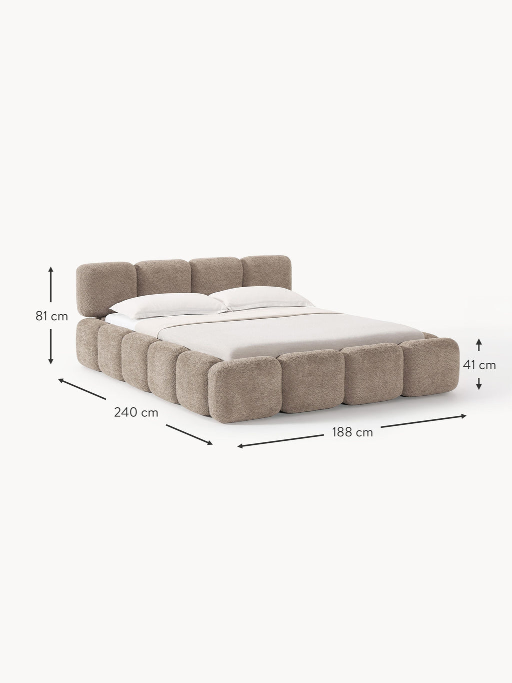 Tayla Upholstered Teddy Bouclé Bed