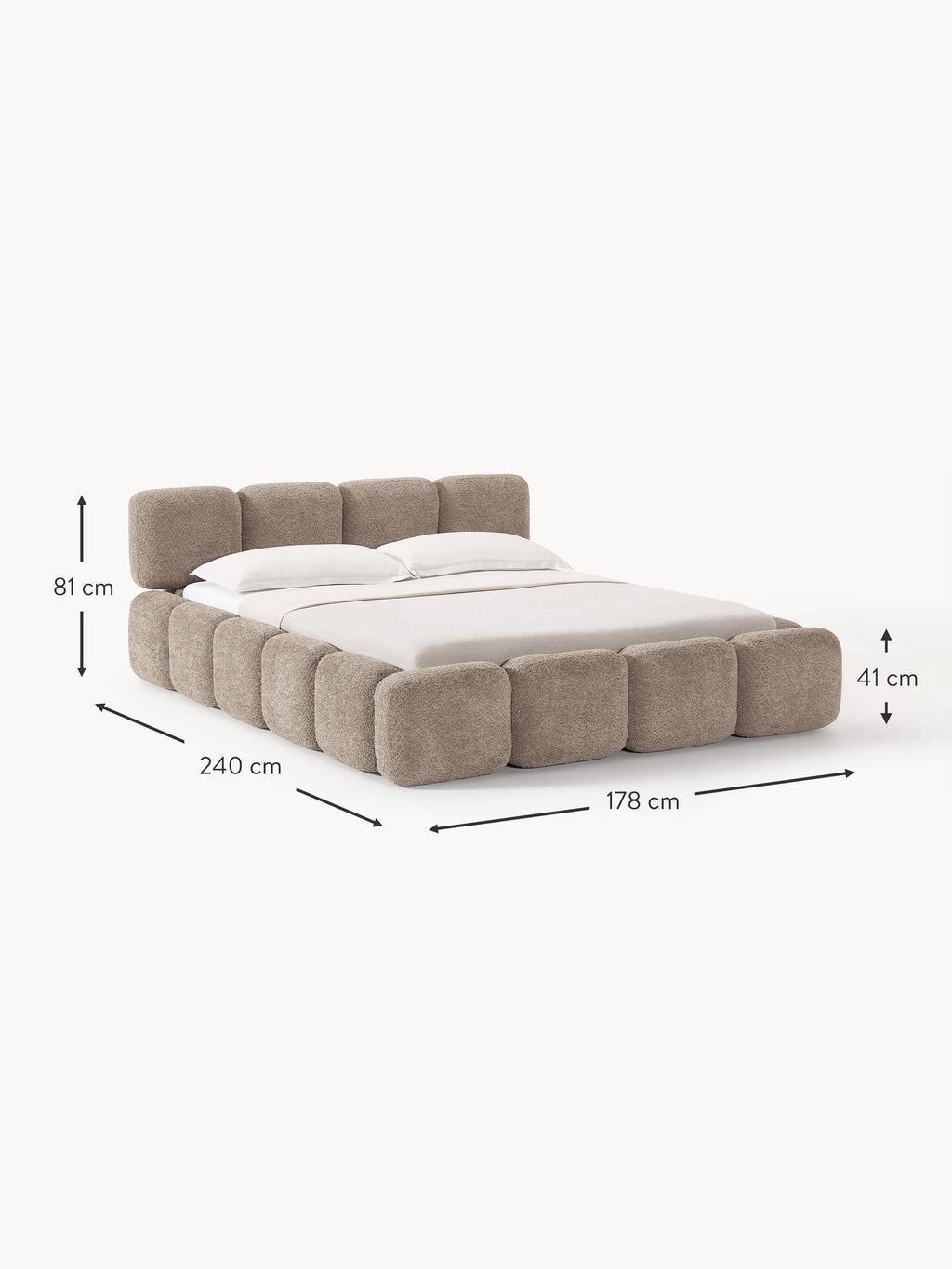 Tayla Upholstered Teddy Bouclé Bed