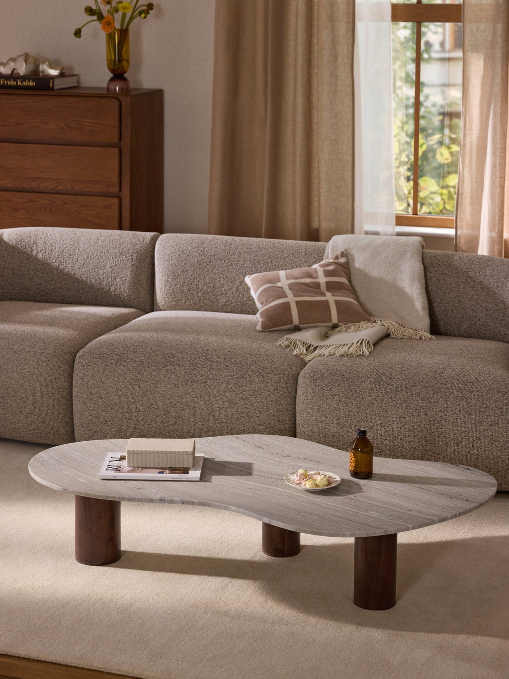 Naruto Organic-Shaped Marble Coffee Table