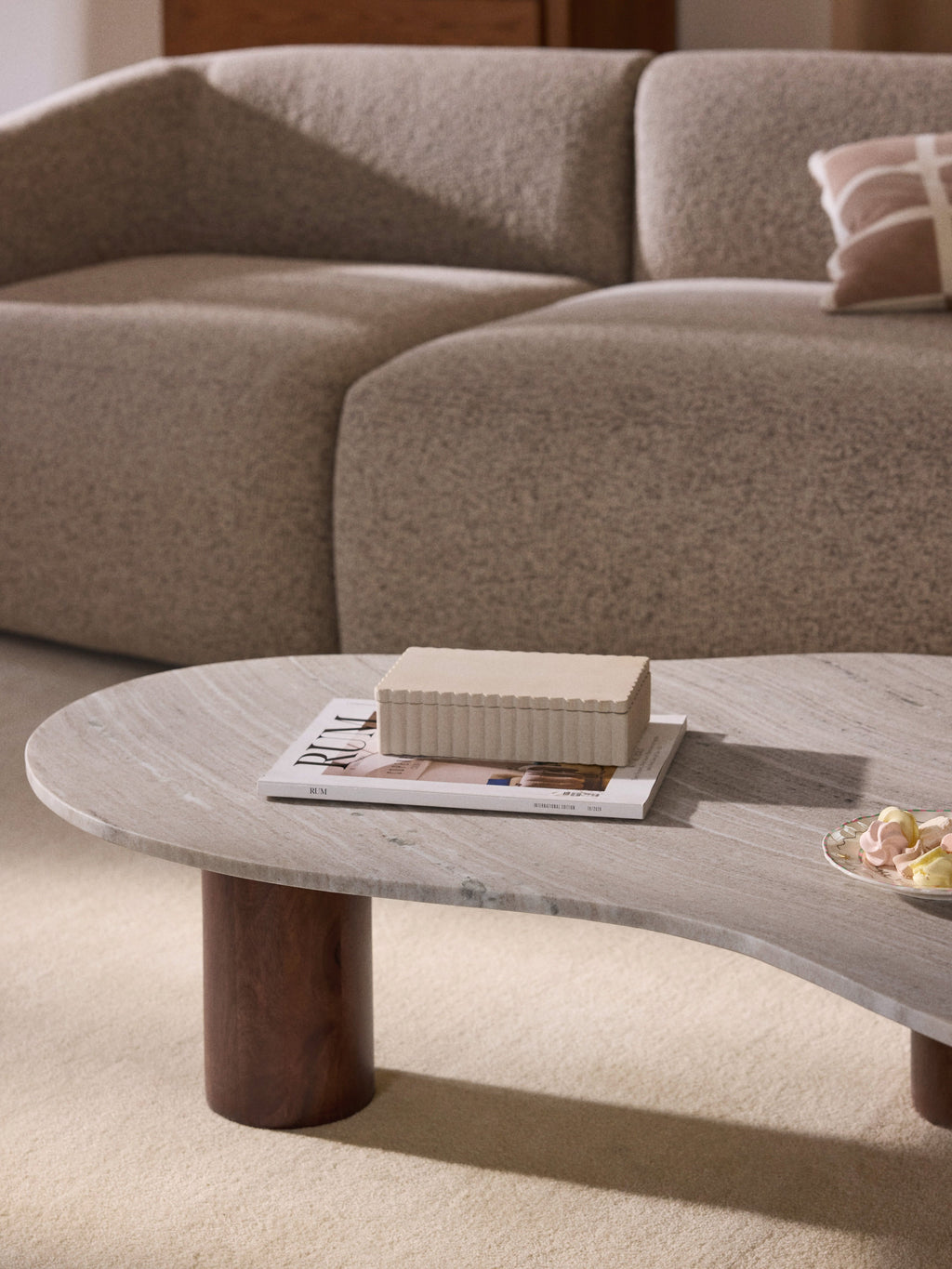 Naruto Organic-Shaped Marble Coffee Table