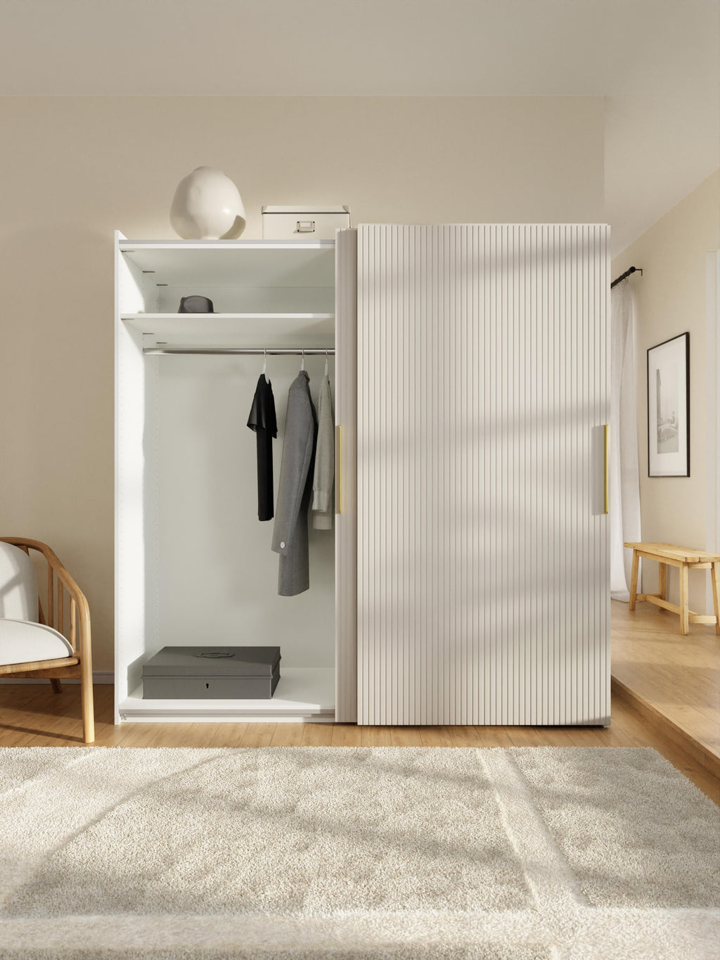 Simone Modular Sliding Door Wardrobe, 200 cm Wide, in various sizes