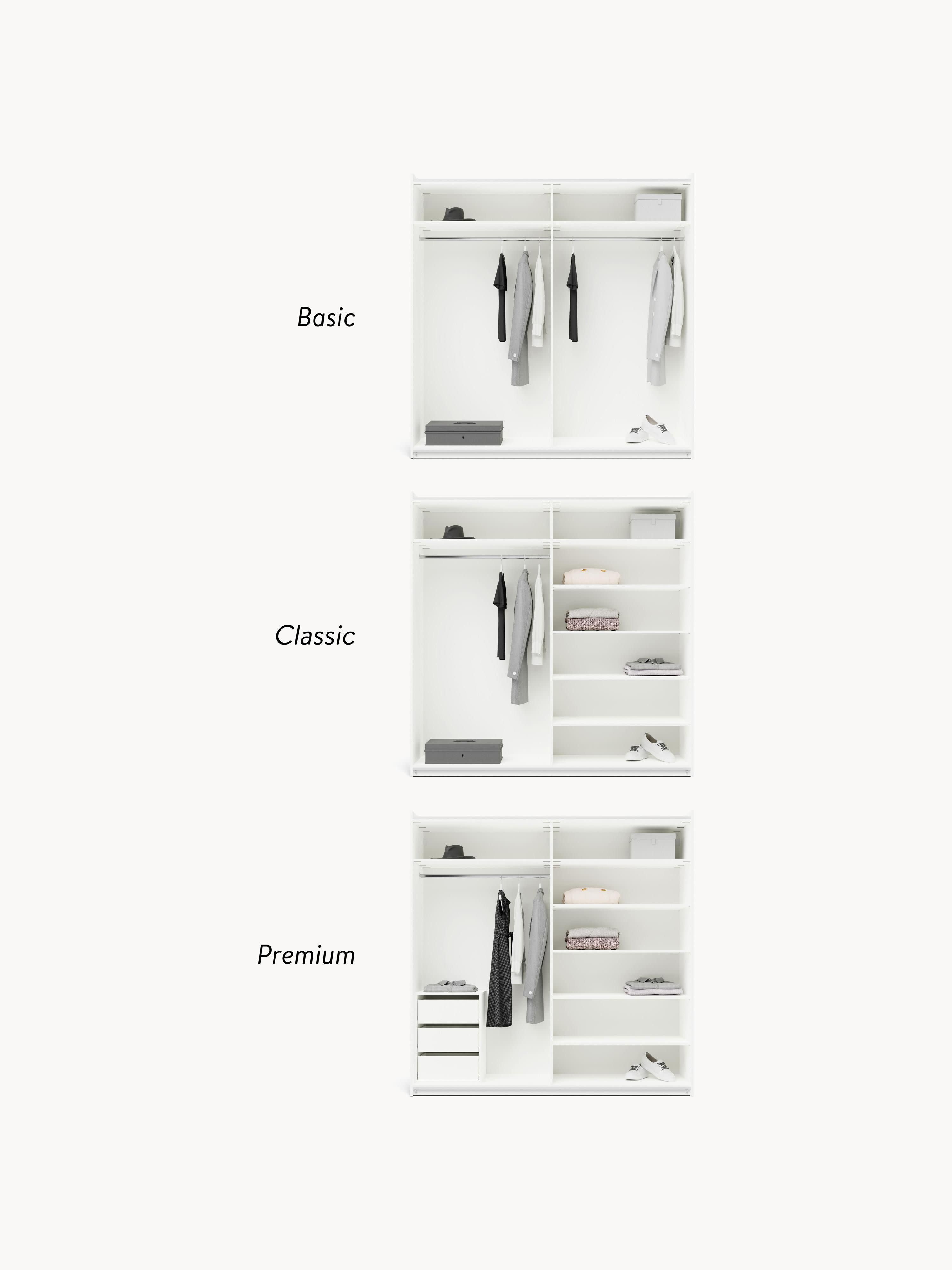 Simone Modular Sliding Door Wardrobe, 200 cm Wide, in various sizes
