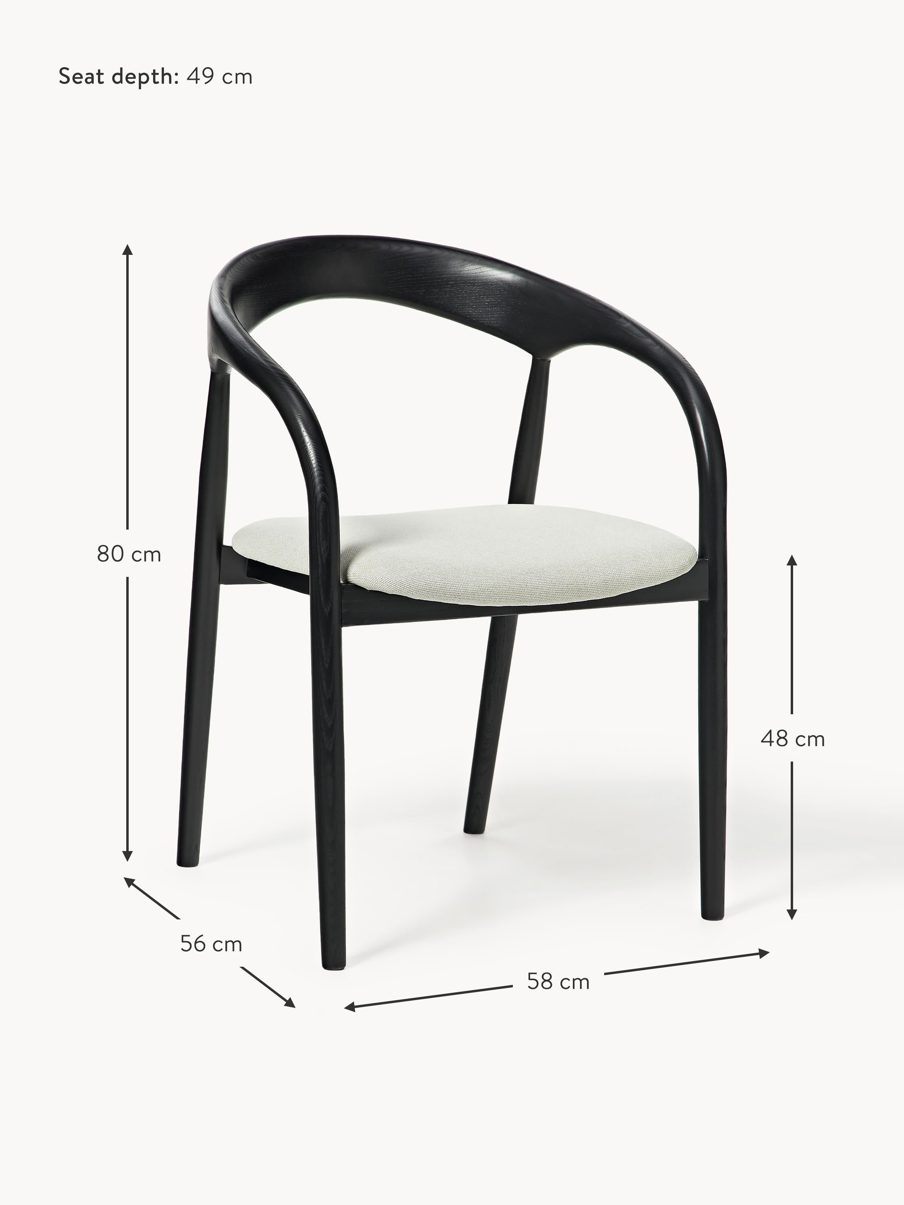 Camille Ash Wood Dining Chair with Seat Cushion