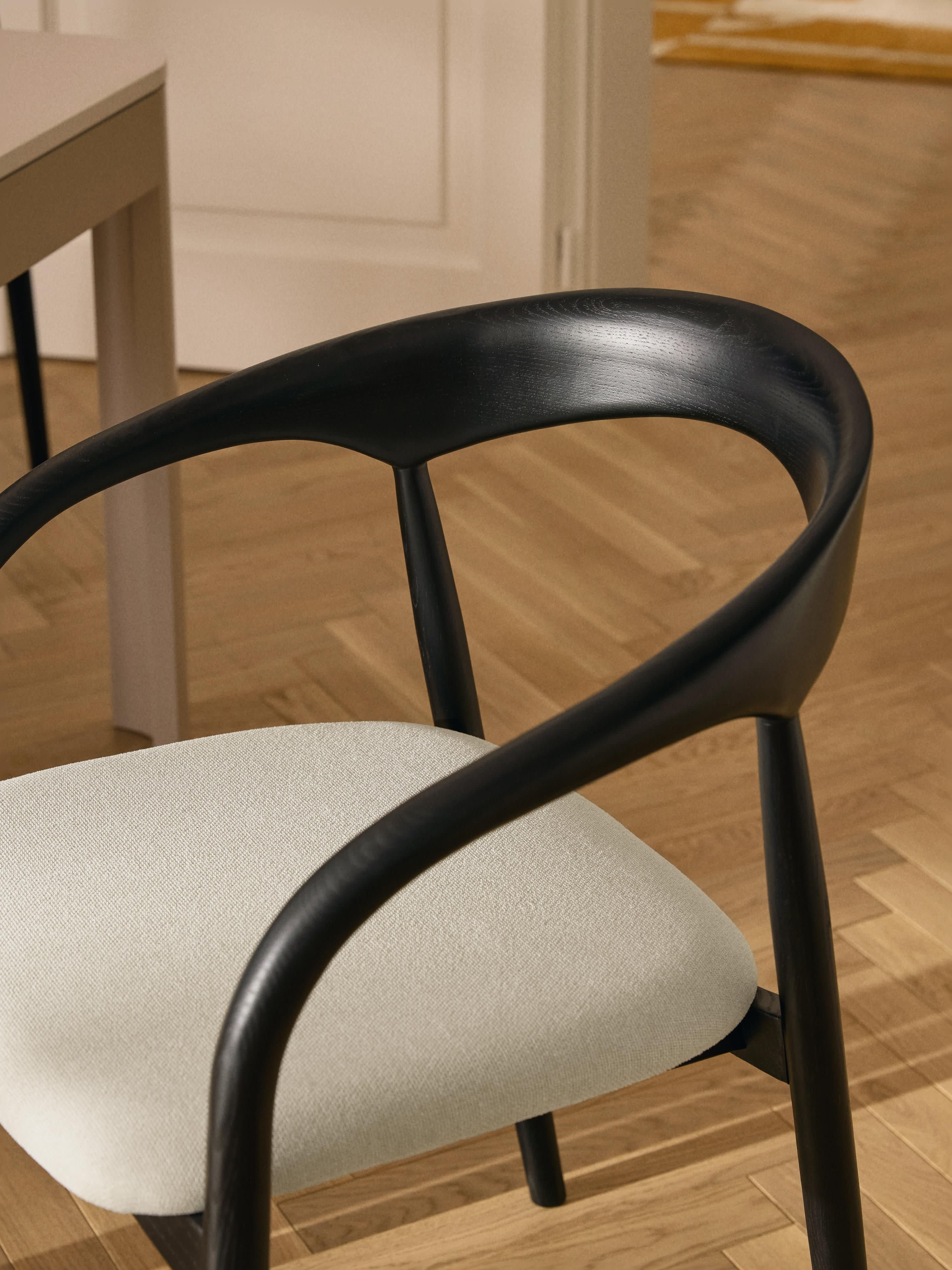 Camille Ash Wood Dining Chair with Seat Cushion