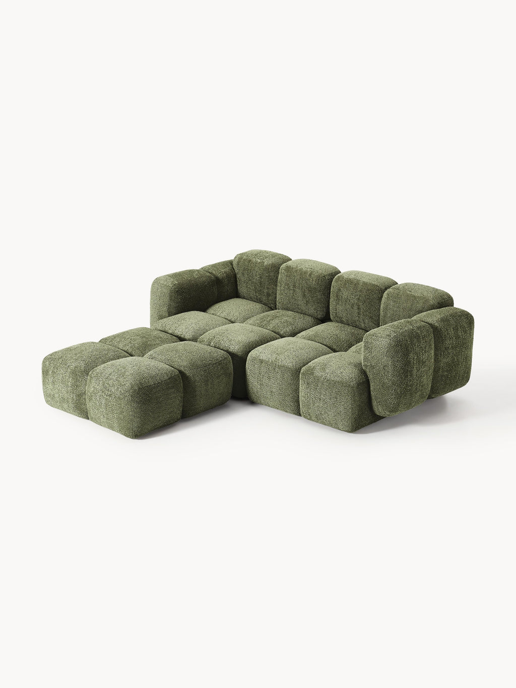 Tayla Modular Teddy-Bouclé Sofa (3-seater) with Ottoman (left/right)