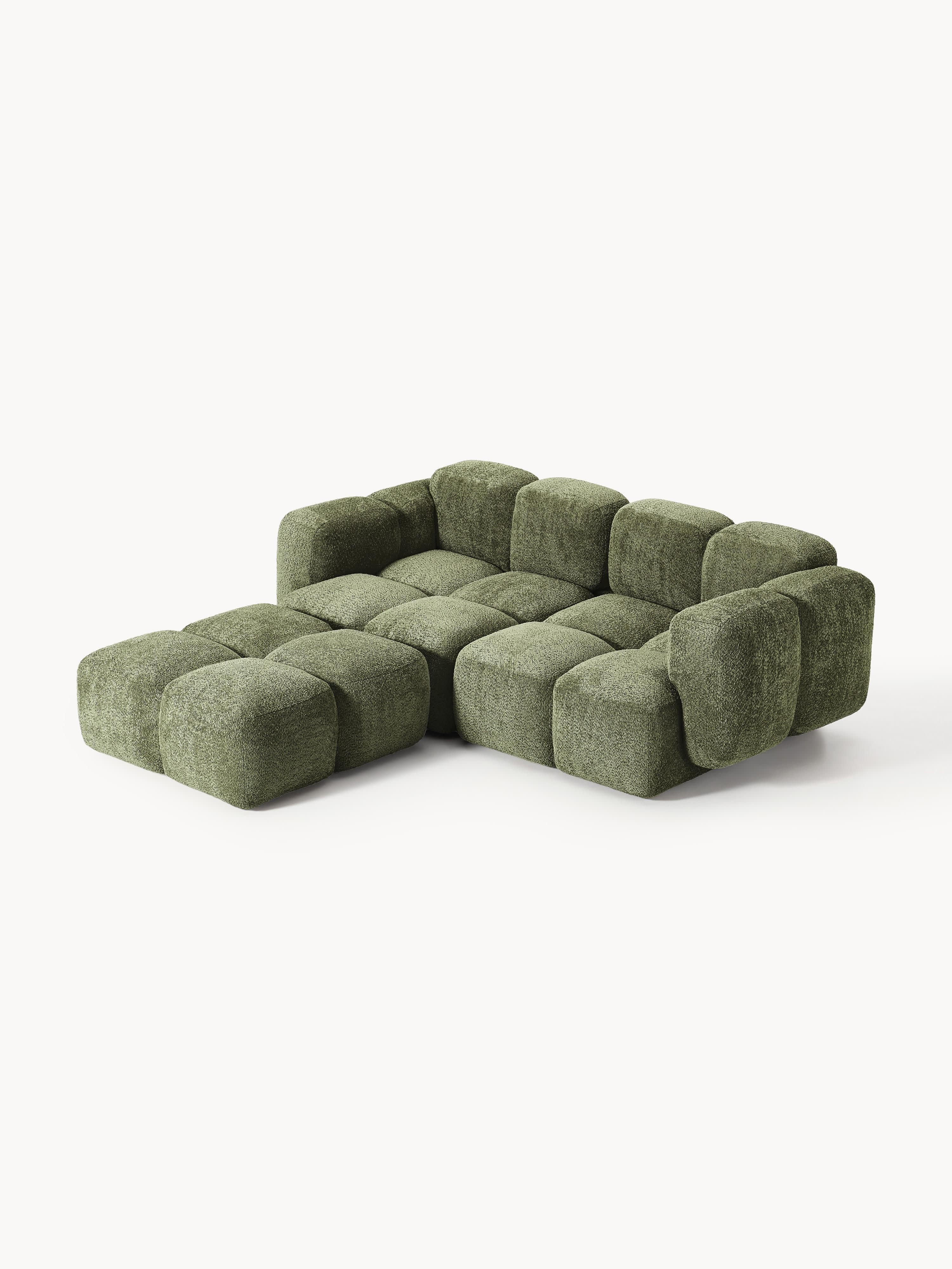 Tayla Modular Teddy-Bouclé Sofa (3-seater) with Ottoman (left/right)
