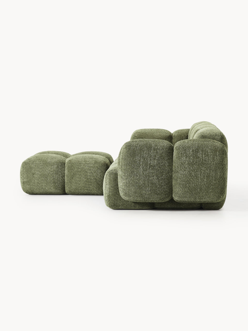 Tayla Modular Teddy-Bouclé Sofa (3-seater) with Ottoman (left/right)