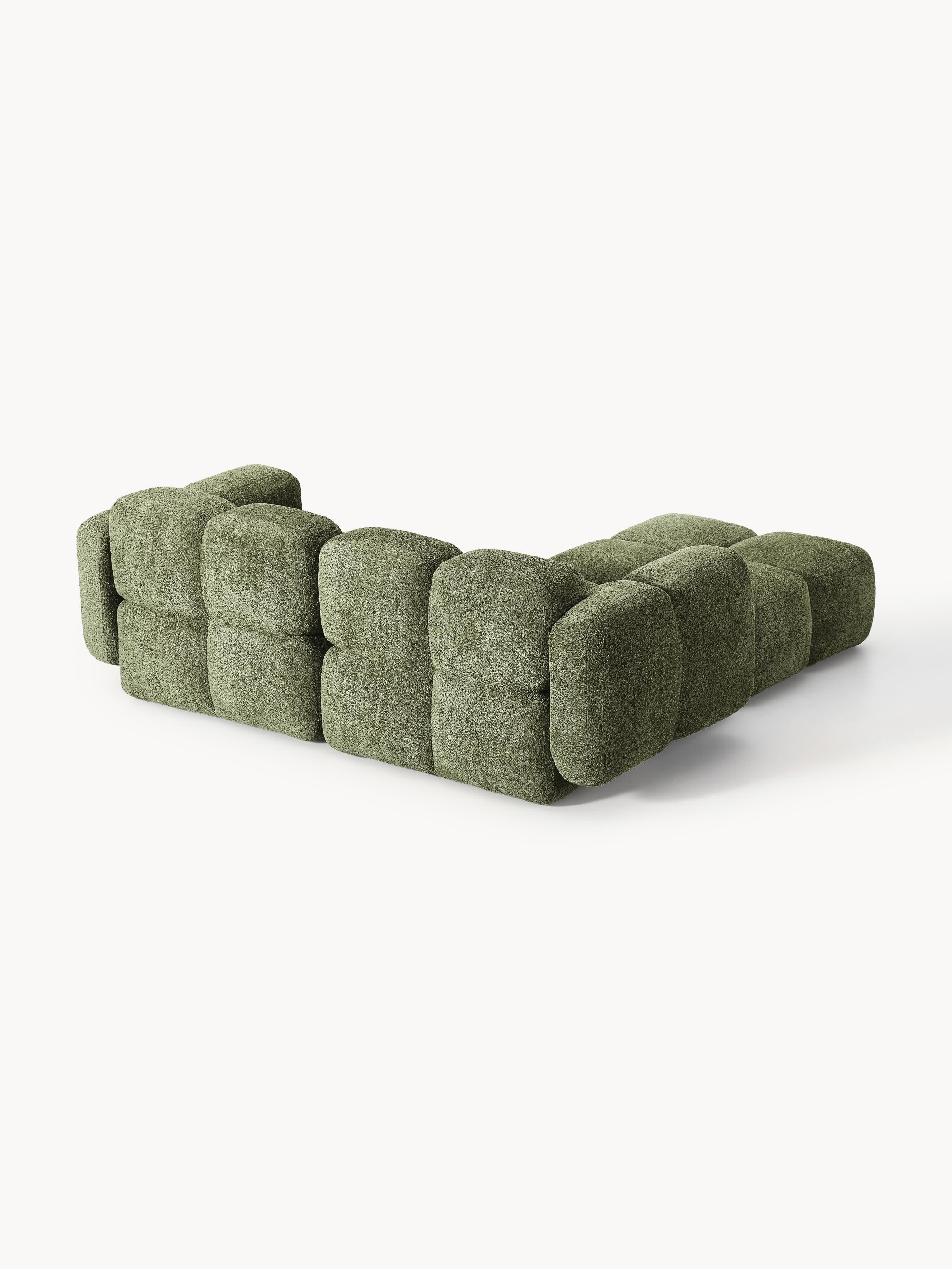 Tayla Modular Teddy-Bouclé Sofa (3-seater) with Ottoman (left/right)