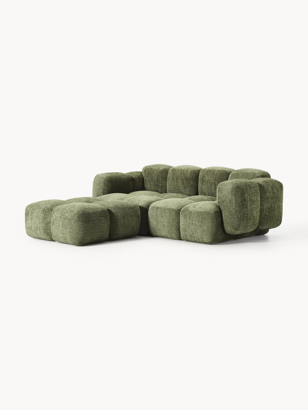 Tayla Modular Teddy-Bouclé Sofa (3-seater) with Ottoman (left/right)