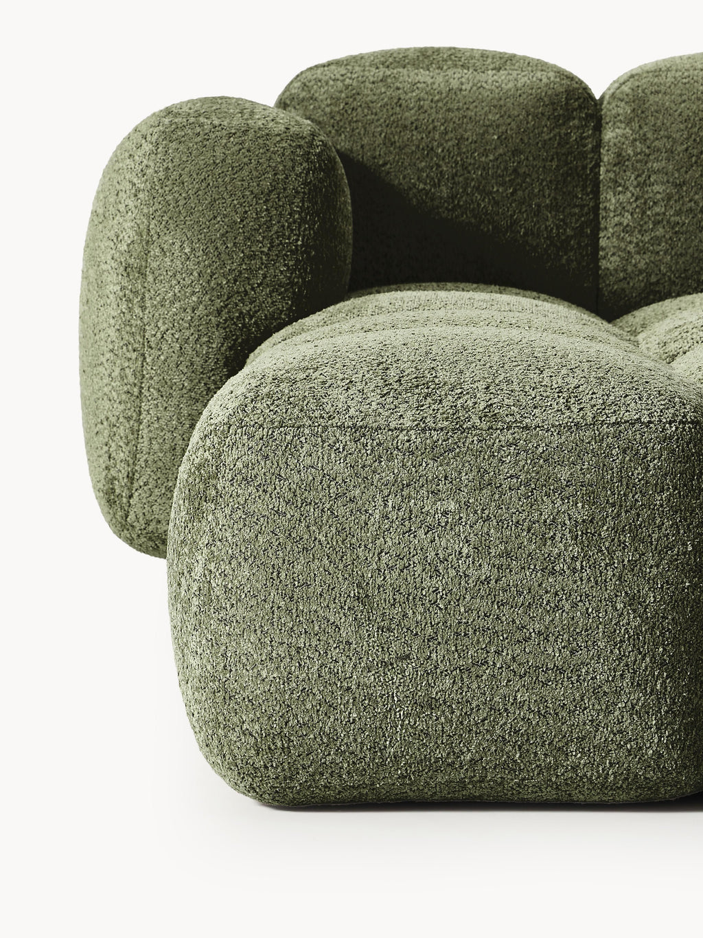 Tayla Modular Teddy-Bouclé Sofa (3-seater) with Ottoman (left/right)
