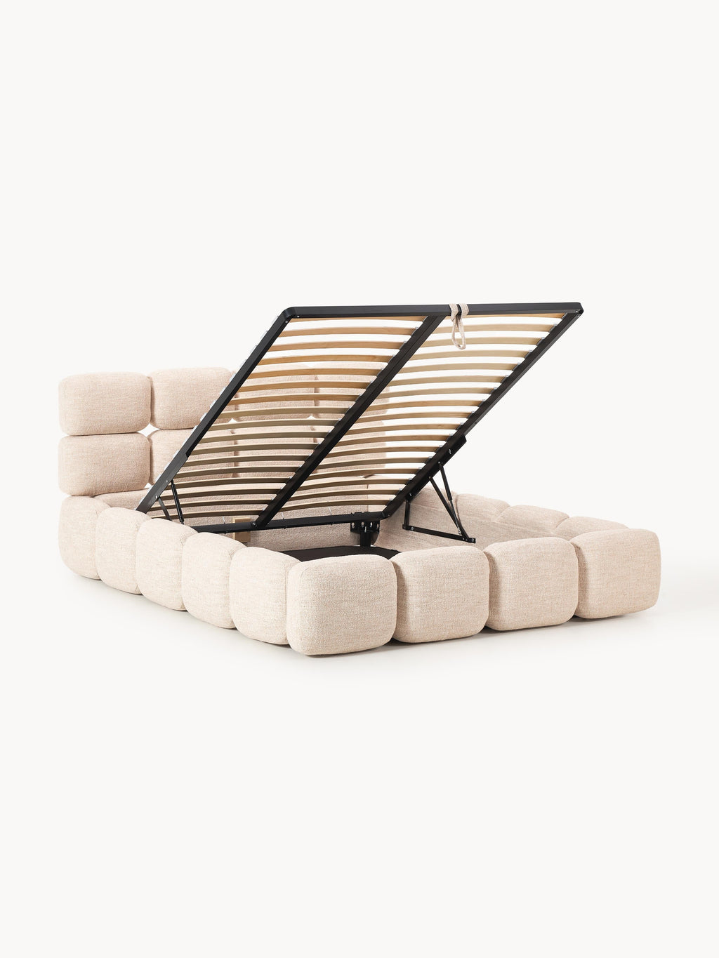 Tayla Upholstered Bouclé Bed with Storage Space