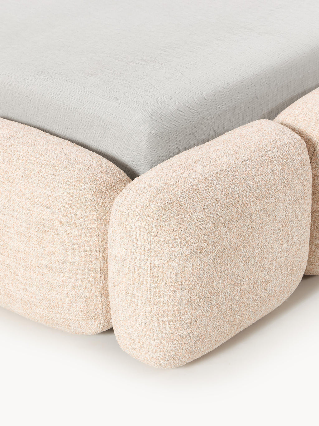 Tayla Upholstered Bouclé Bed with Storage Space
