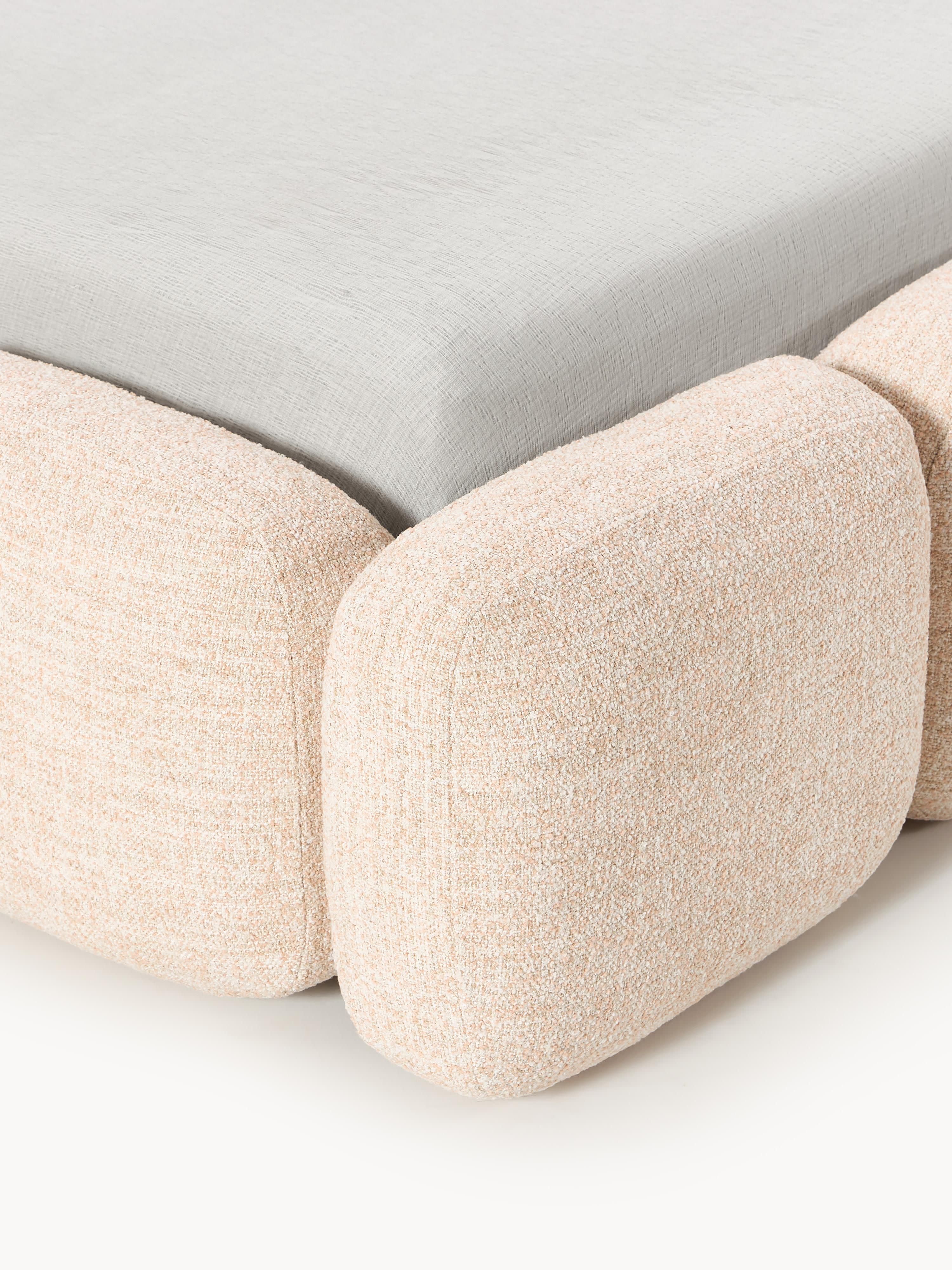 Tayla Upholstered Bouclé Bed with Storage Space