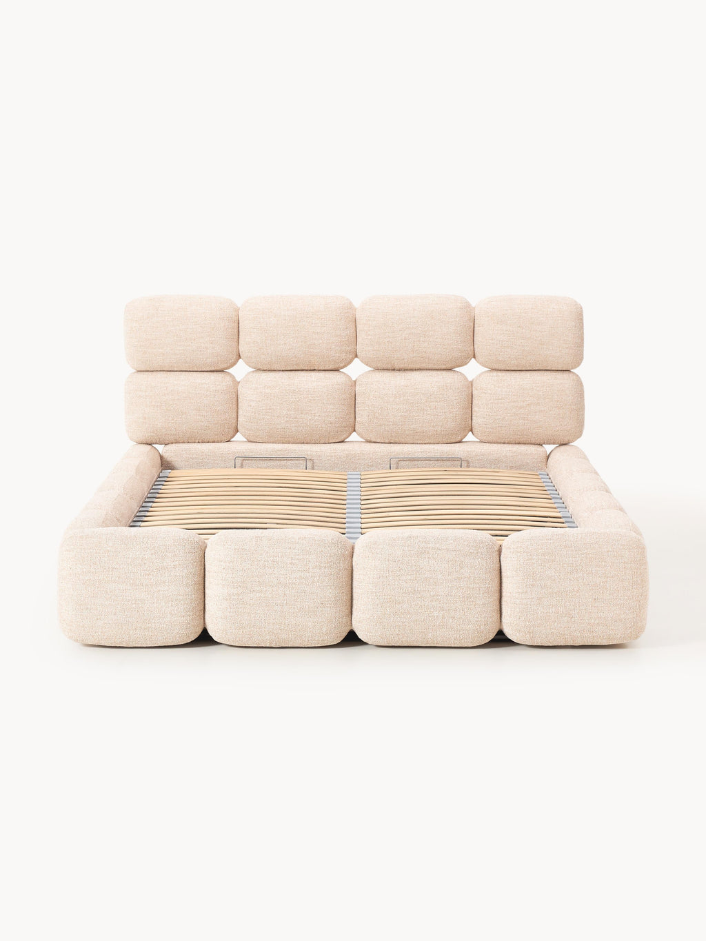 Tayla Upholstered Bouclé Bed with Storage Space