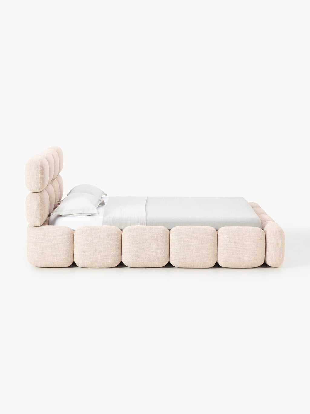 Tayla Upholstered Bouclé Bed with Storage Space